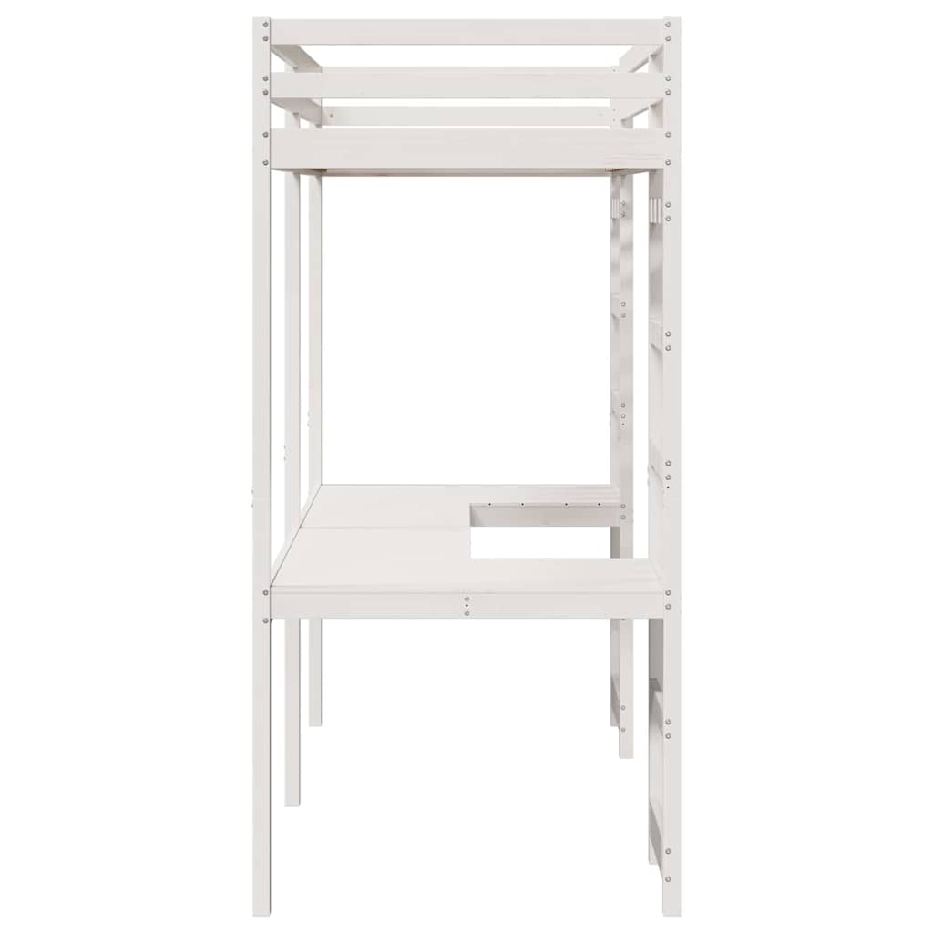 Cadre de lit mezzanine Blanc 90 x 200 cm Pin massif - XIOS