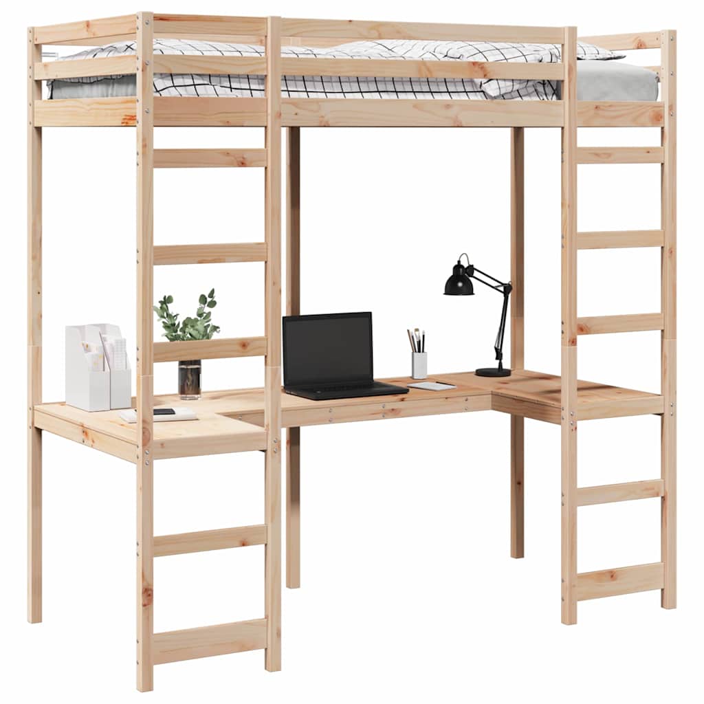 Cadre de lit mezzanine Naturel 90 x 190 cm Pin massif - XIOS