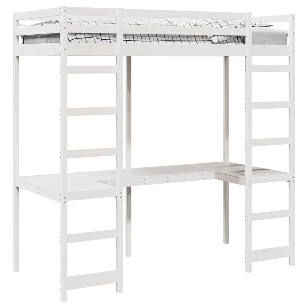 Cadre de lit mezzanine Blanc 90 x 190 cm Pin massif - XIOS