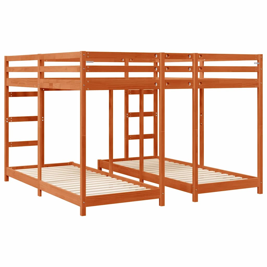 Lit Superposé Brun cire 200 x 200 cm Pin massif - XIOS