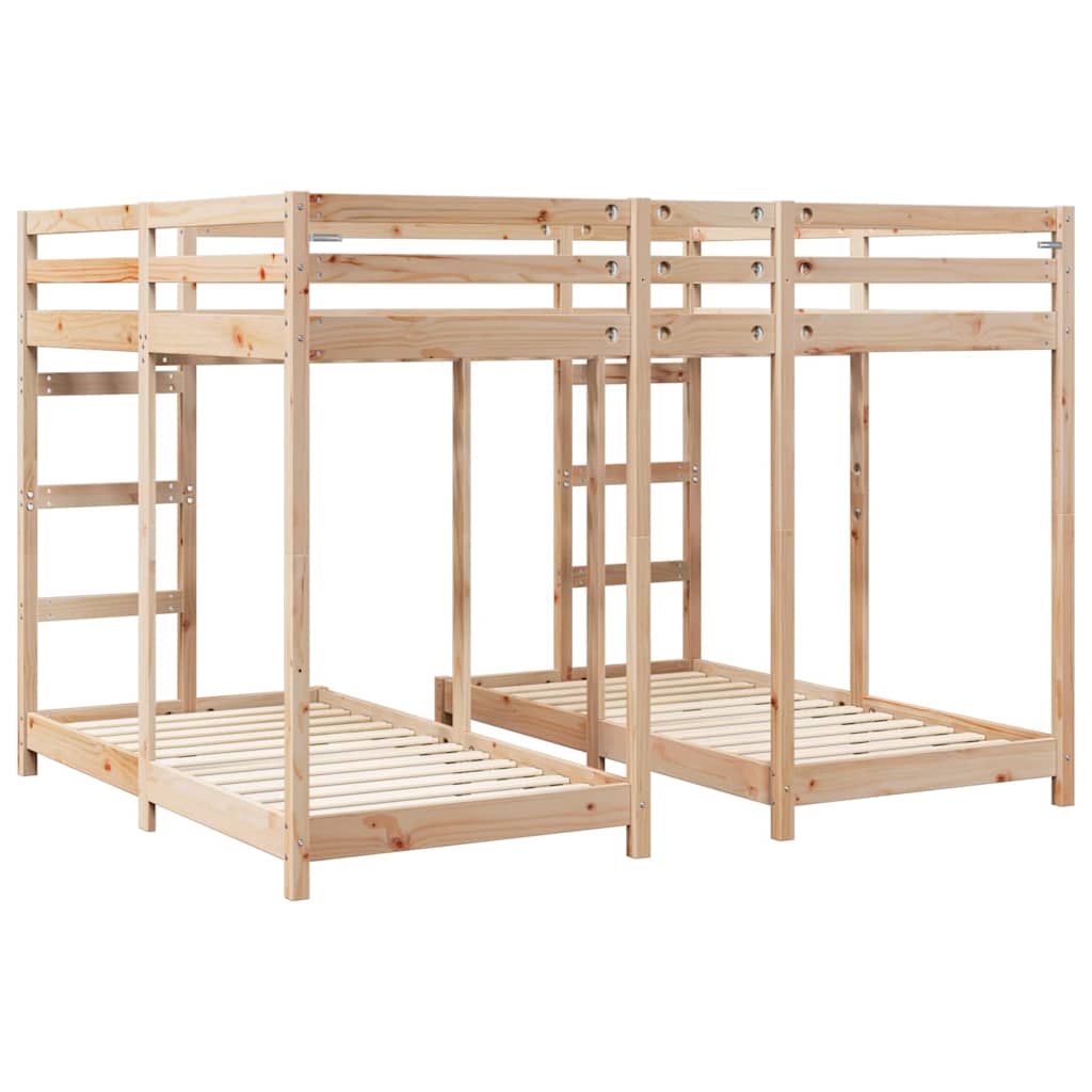 Lit Superposé Marron 160 x 200 cm Pin massif - XIOS