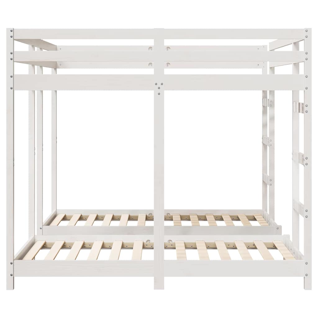 Cadre de lit superposé triple Blanc 160 x 200 cm Pin massif - XIOS