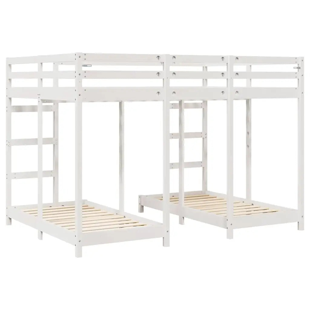 Cadre de lit superposé triple Blanc 140 x 200 cm Pin massif - XIOS