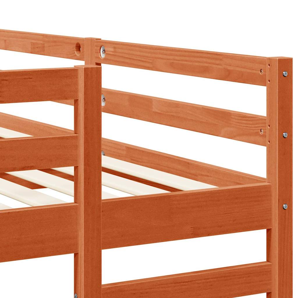 Cadre de lit superposé triple Marron cire 140 x 200 cm - XIOS
