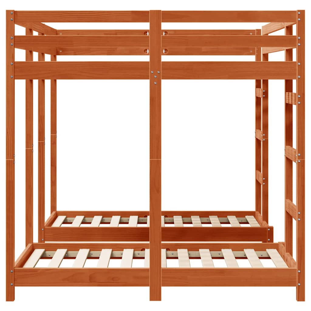 Cadre de lit superposé triple Marron cire 140 x 200 cm - XIOS