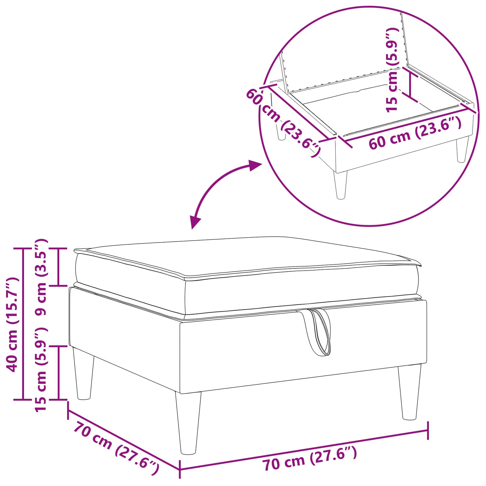 Sofa avec rangement Tissu - XIOS