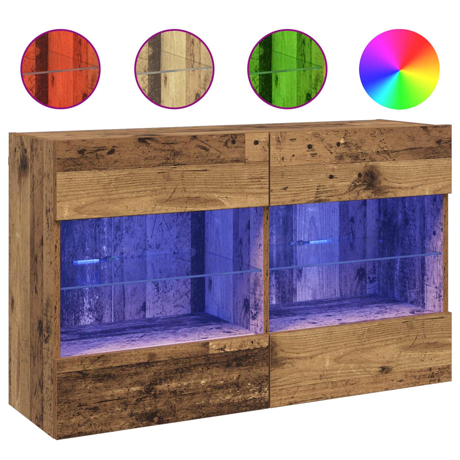 Meuble TV mural Montage mural Bois Ancien 98,5 x 30 x 60,5 cm - XIOS