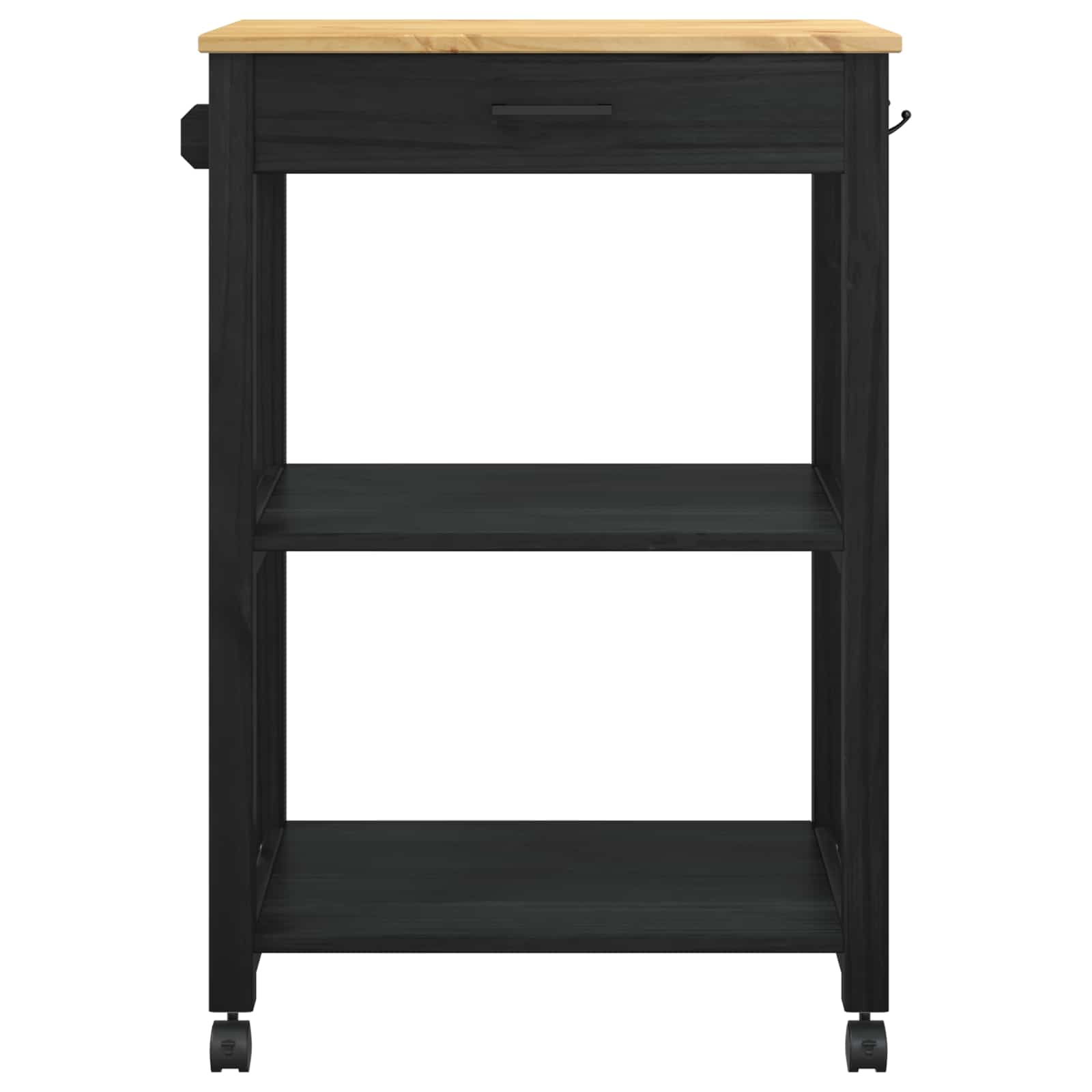Chariot de cuisine Noir 88,5 x 40 x 60 cm Bois de Pin Massif - XIOS