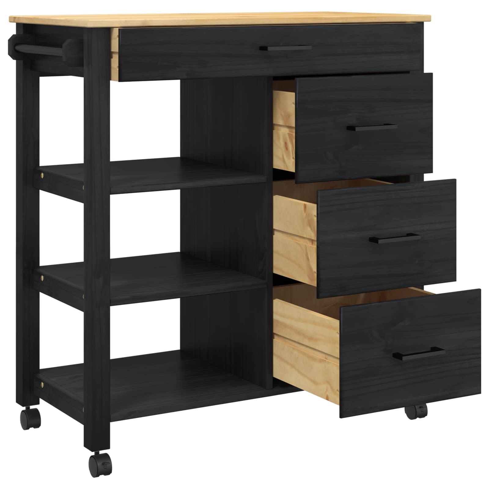 Chariot de cuisine Noir 84 x 40 x 88,5 cm - XIOS