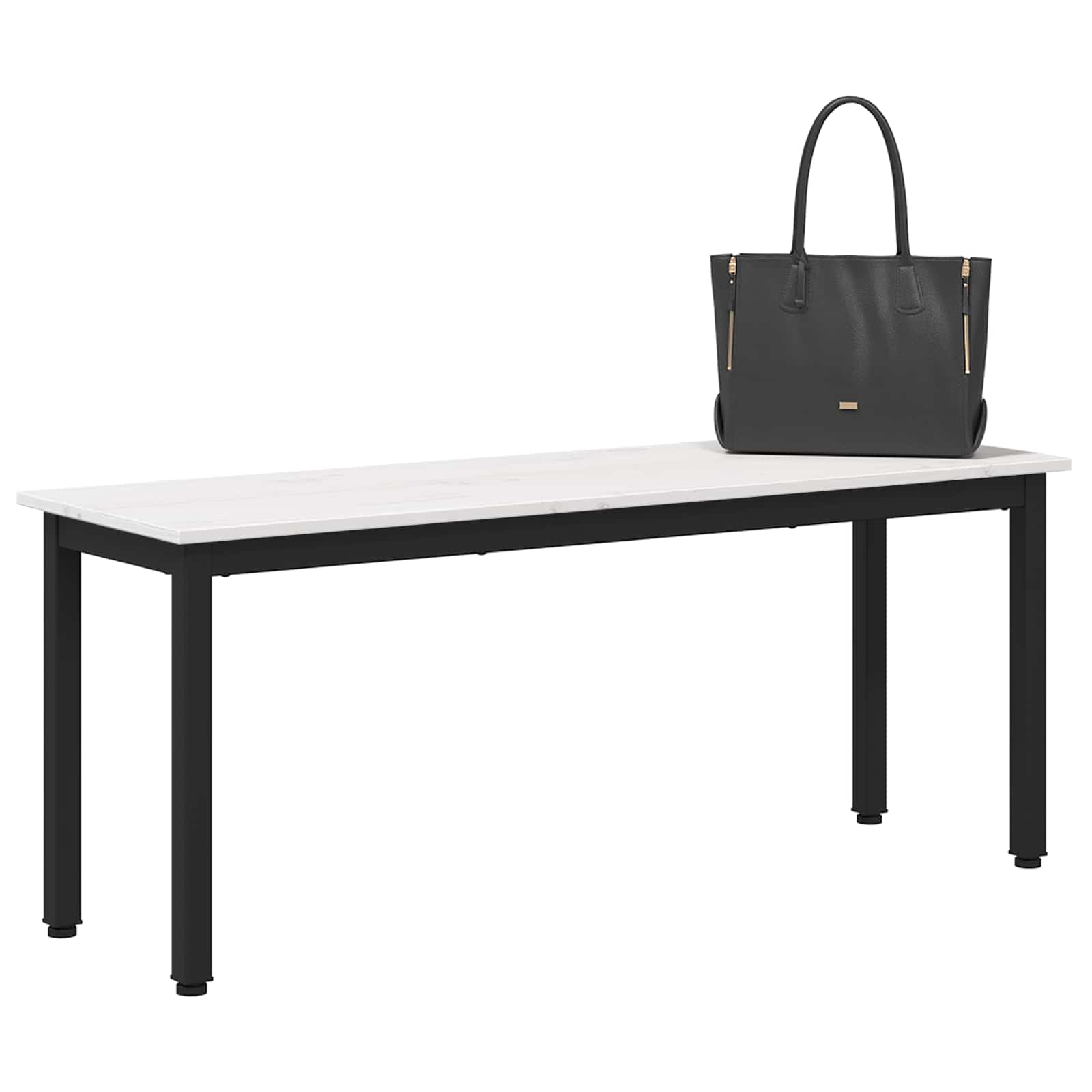 banc Blanc 110 x 35 x 45 cm Bois de pin massif - XIOS
