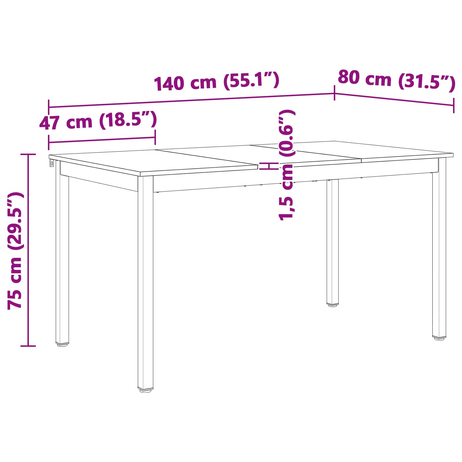 Table de salle à manger / Table de repas Naturel - XIOS