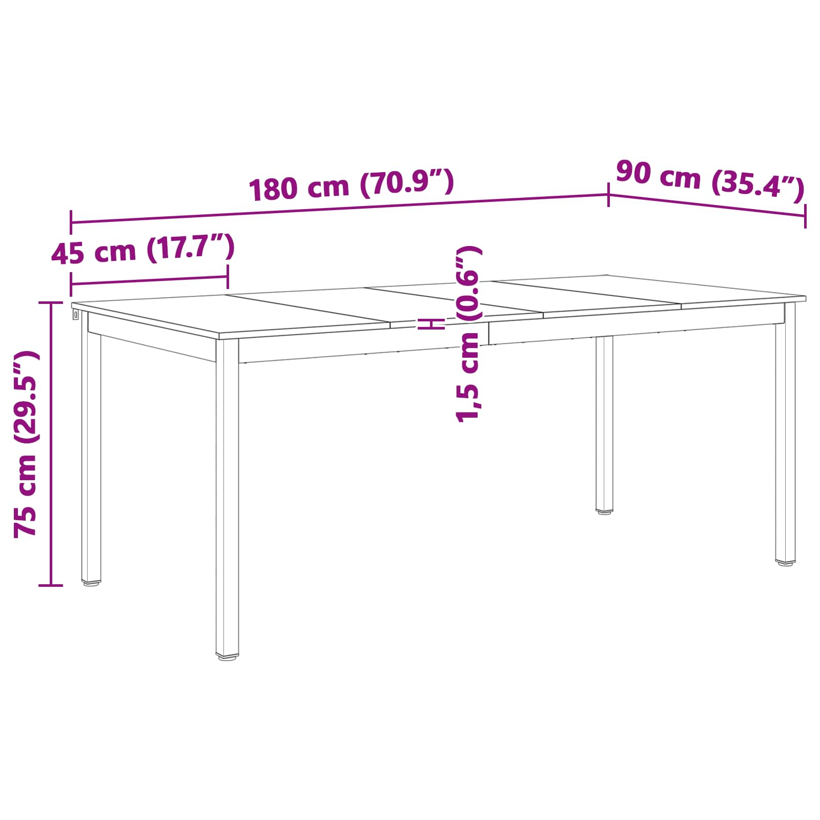 Table de salle à manger / Table de repas Naturel - XIOS