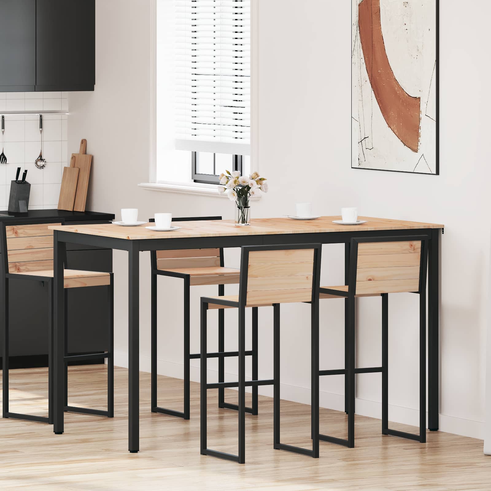 Table de bar Naturel 110 x 55 x 105 cm Bois de pin massif - XIOS