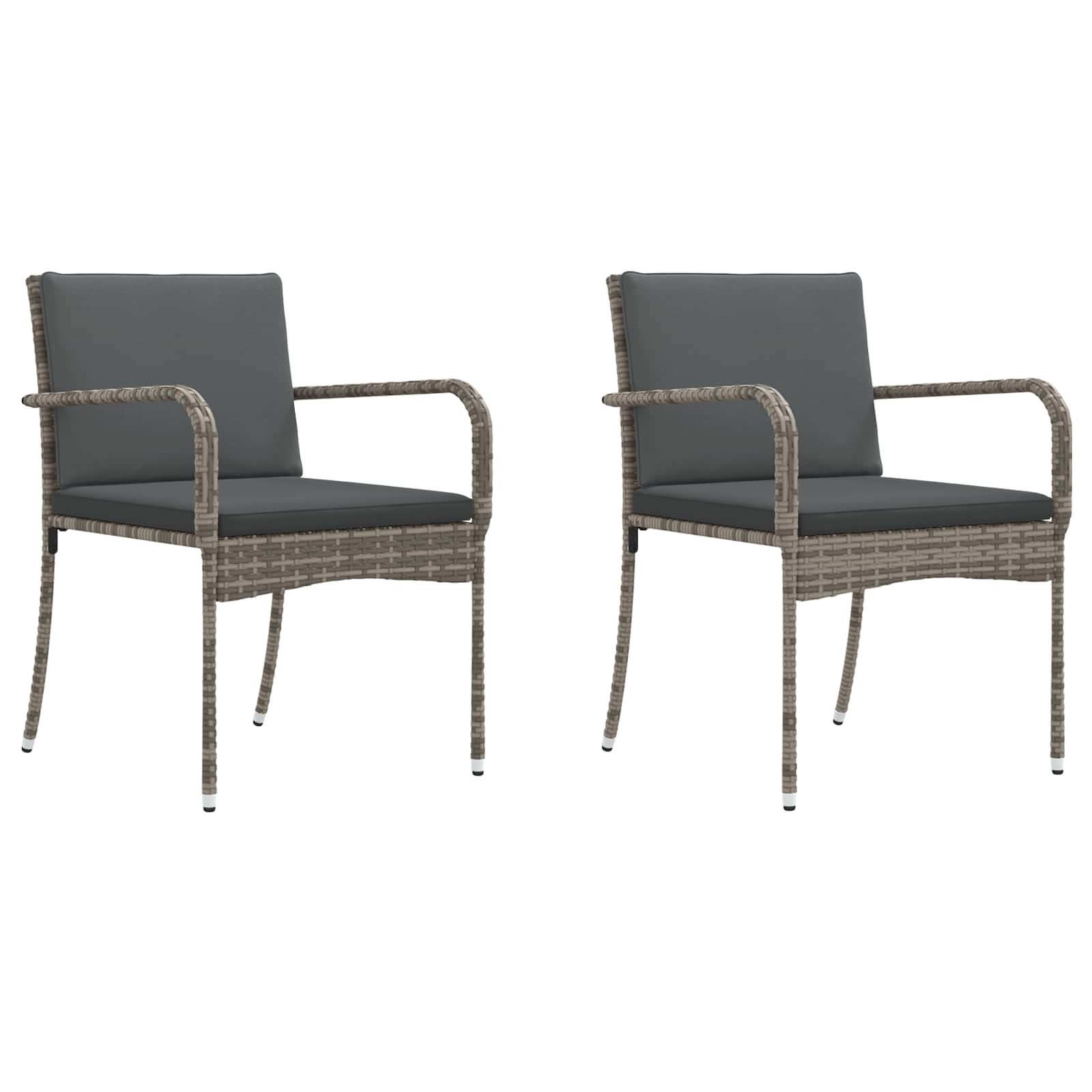 Ensemble bistro de jardin avec coussin 3 pcs Gris polyrotin - XIOS