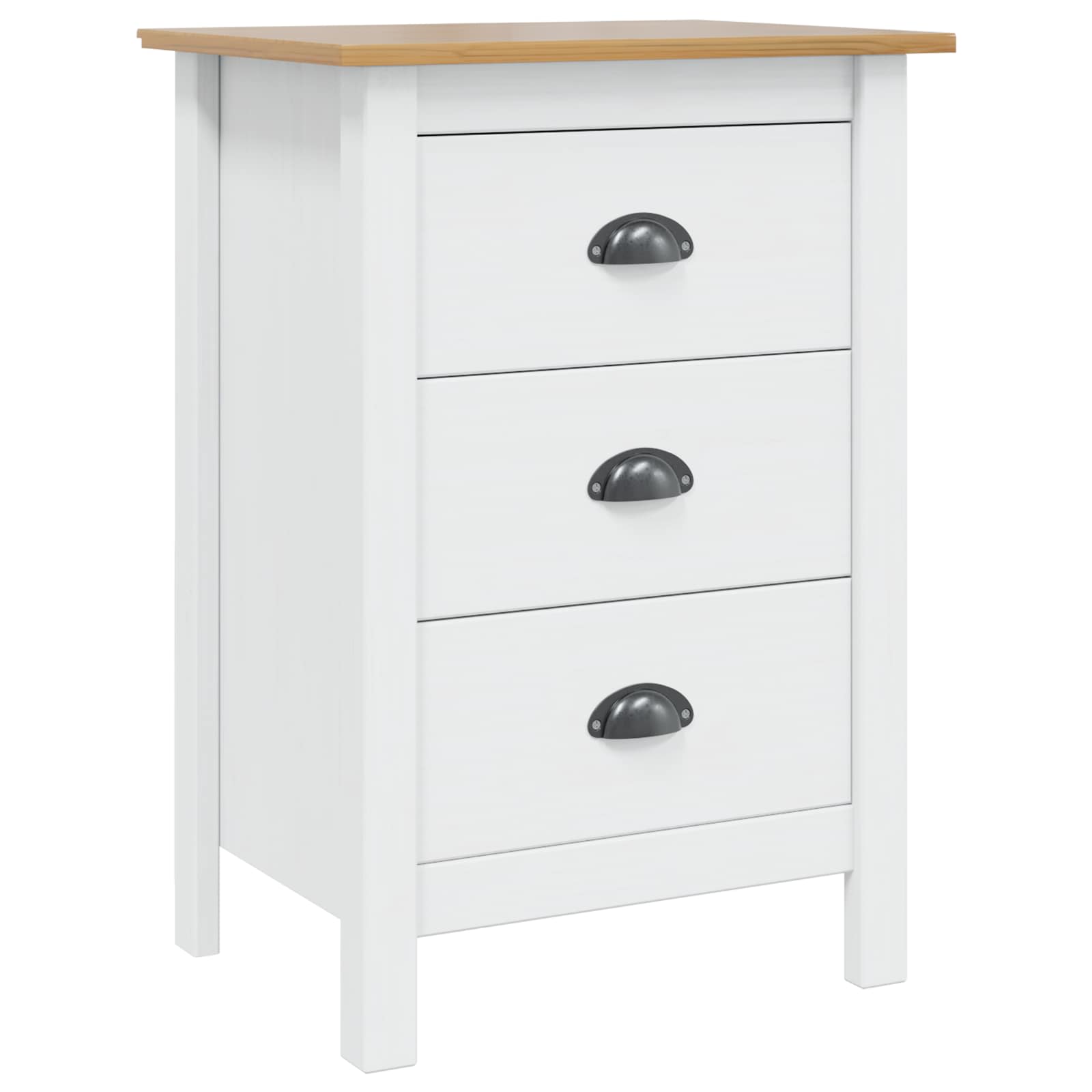 Cabinet de chevet HILL Blanc et marron miel 46 x 35 x 65 cm - XIOS