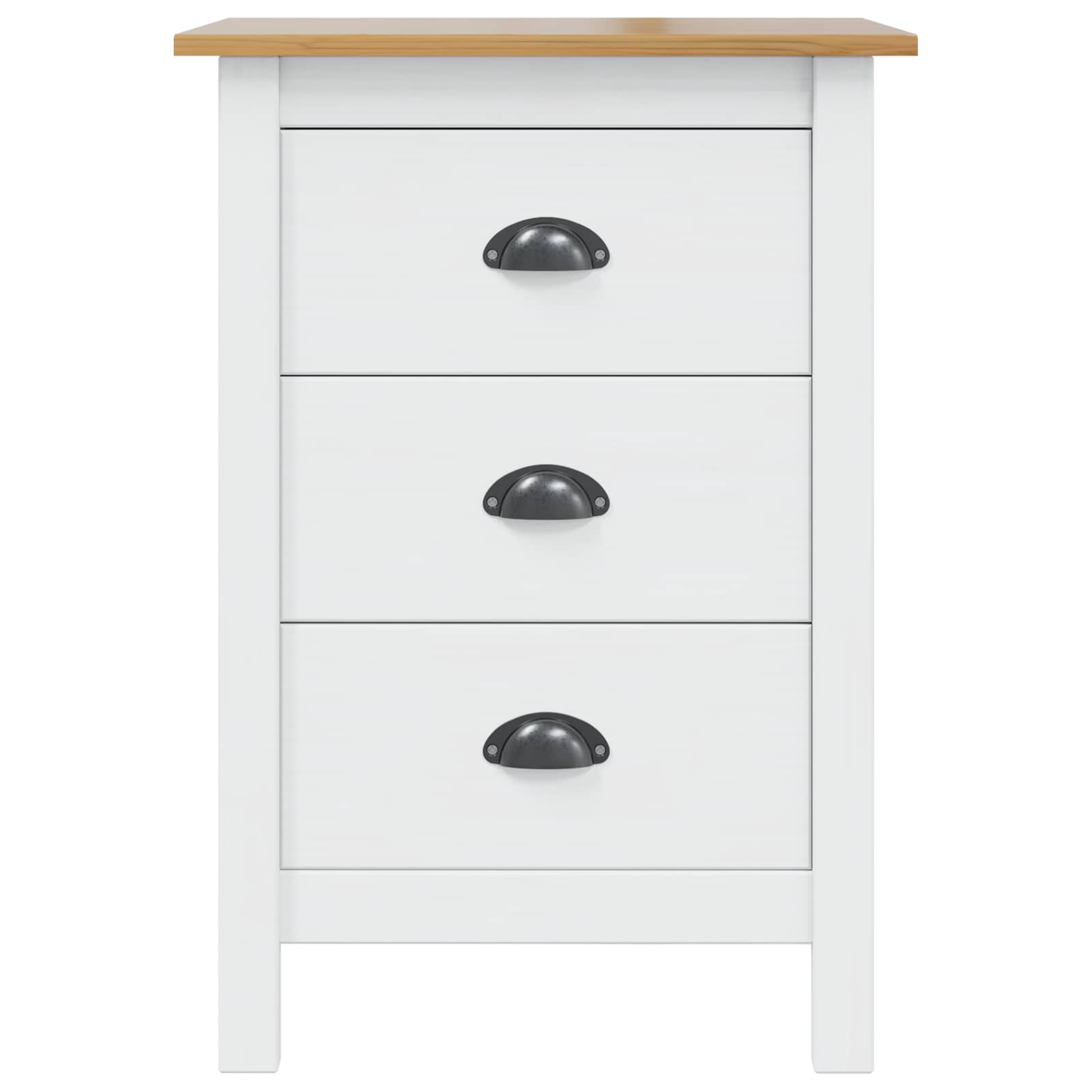 Cabinet de chevet HILL Blanc et marron miel 46 x 35 x 65 cm - XIOS