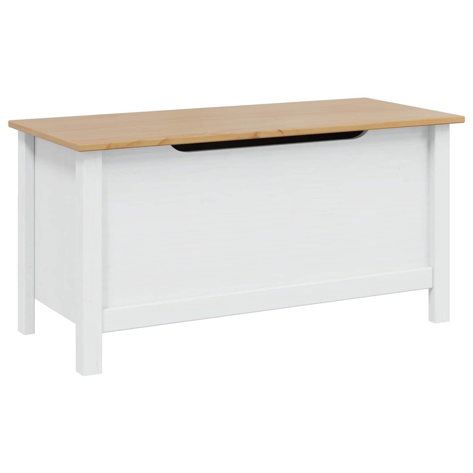 Boîte de rangement HILL Blanc et marron miel 90 x 40 x 45 cm - XIOS