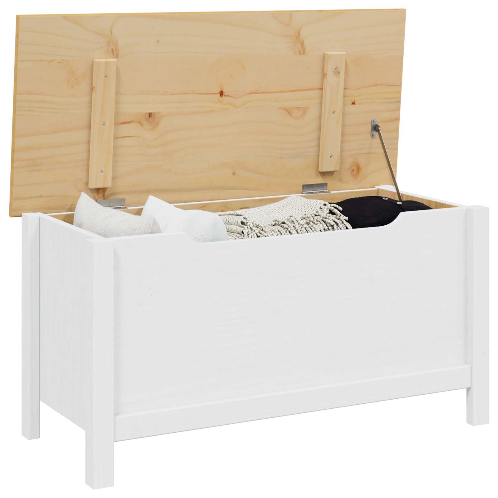Boîte de rangement HILL Blanc et marron miel 90 x 40 x 45 cm - XIOS