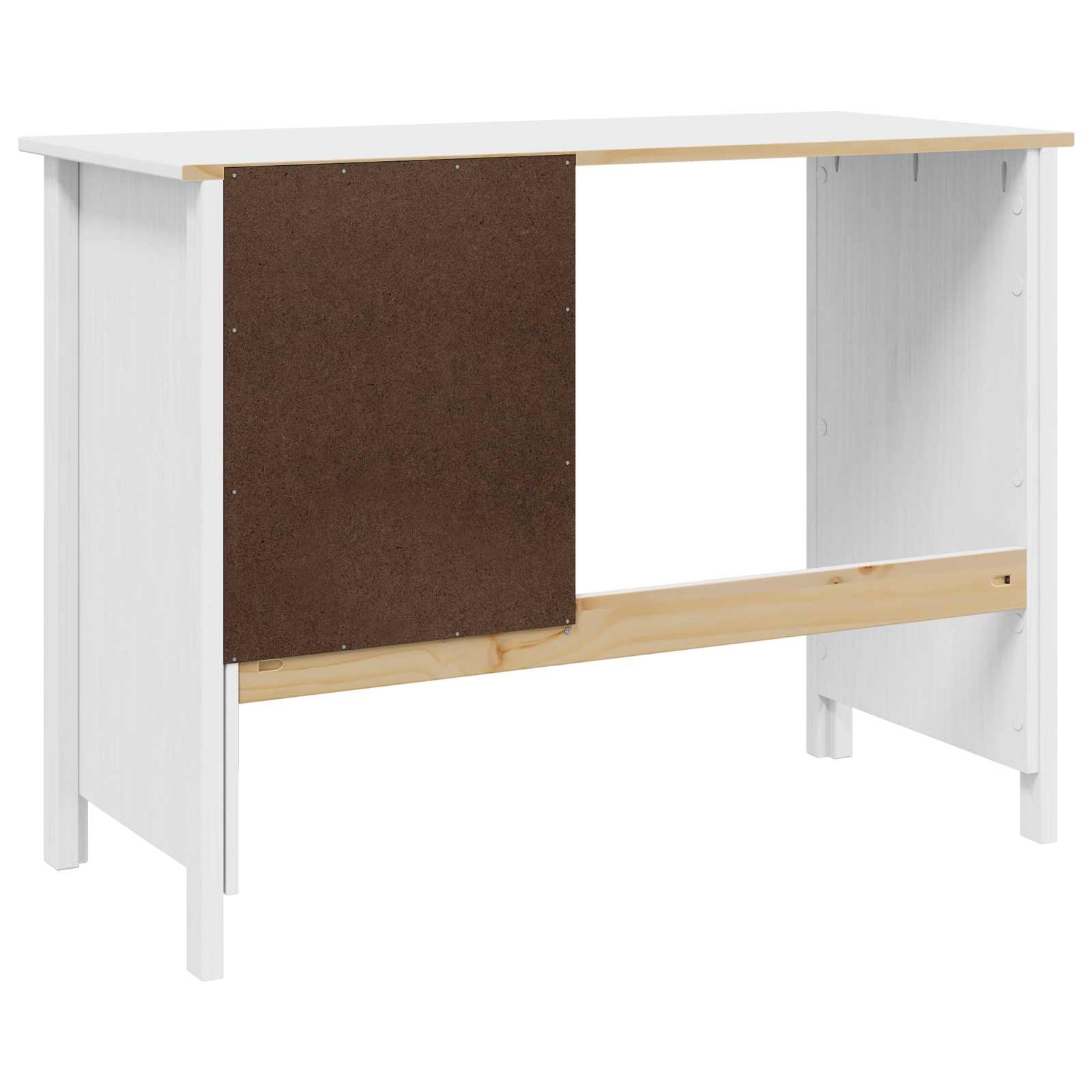 Bureau avec tiroirs Blanc 100 x 45 x 74 cm Bois de Pin Massif - XIOS