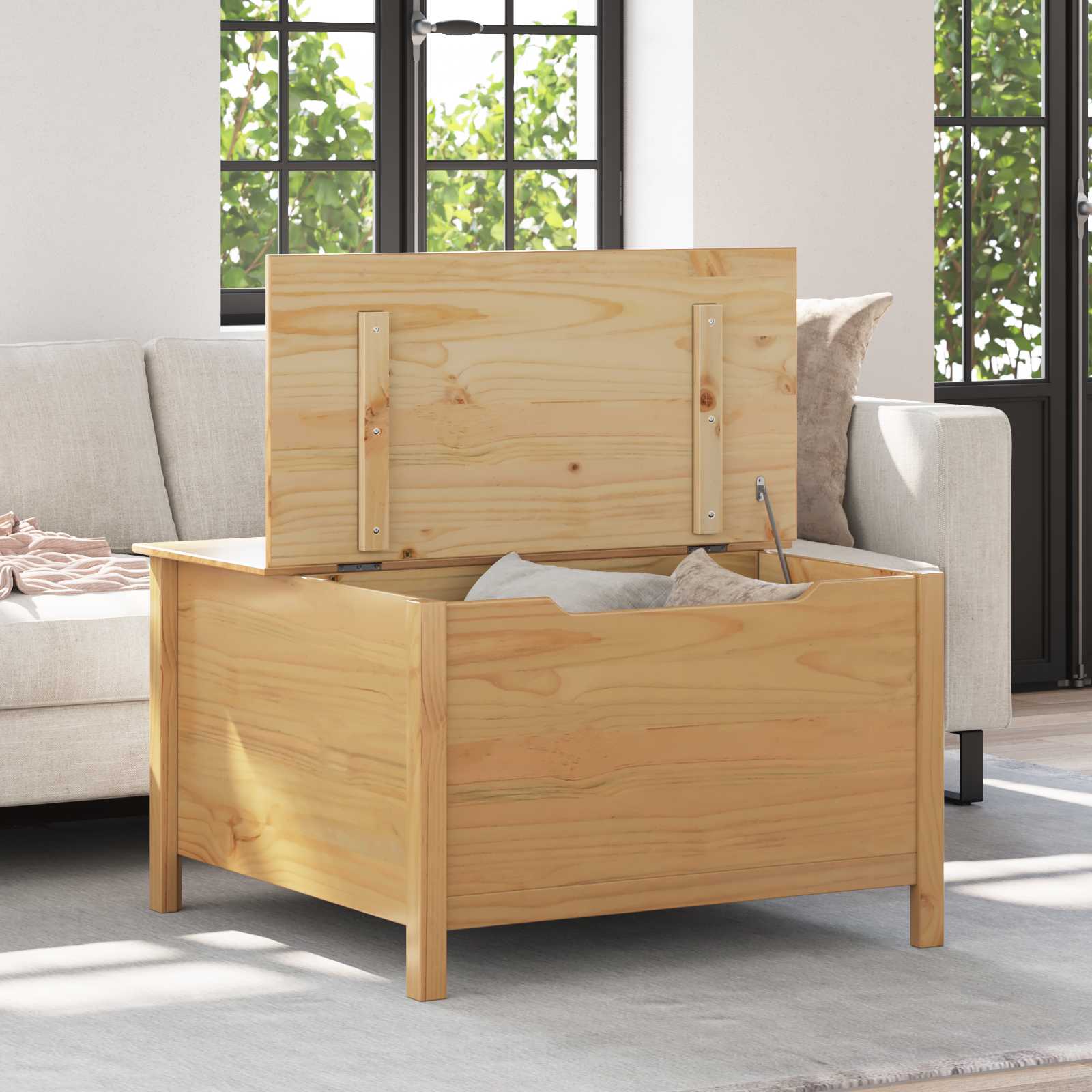 Table basse avec tiroir HILL Marron miel 79,5 x 79,5 x 49 cm