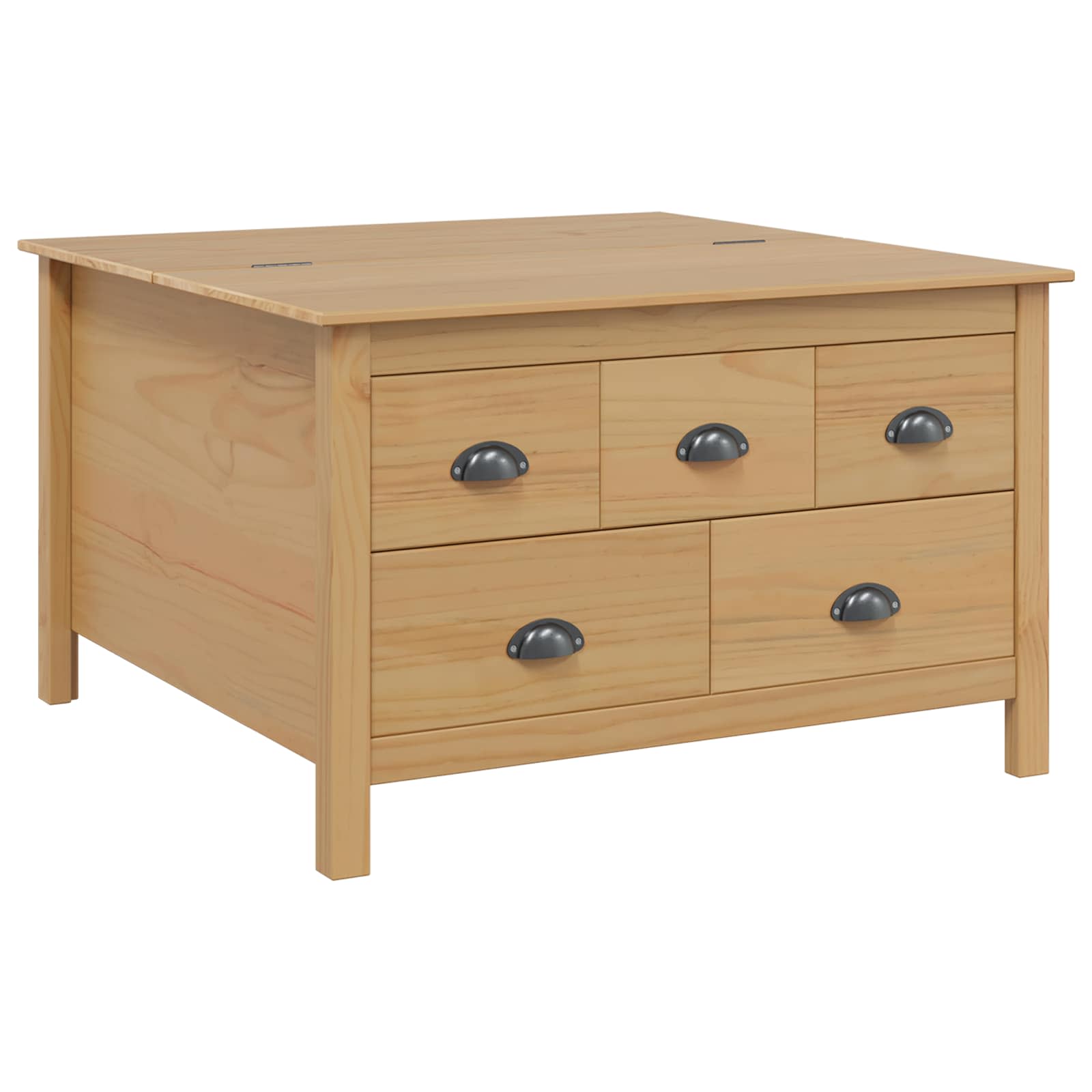 Table basse Marron miel 79,5 x 79,5 x 49 cm Bois de Pin Massif - XIOS