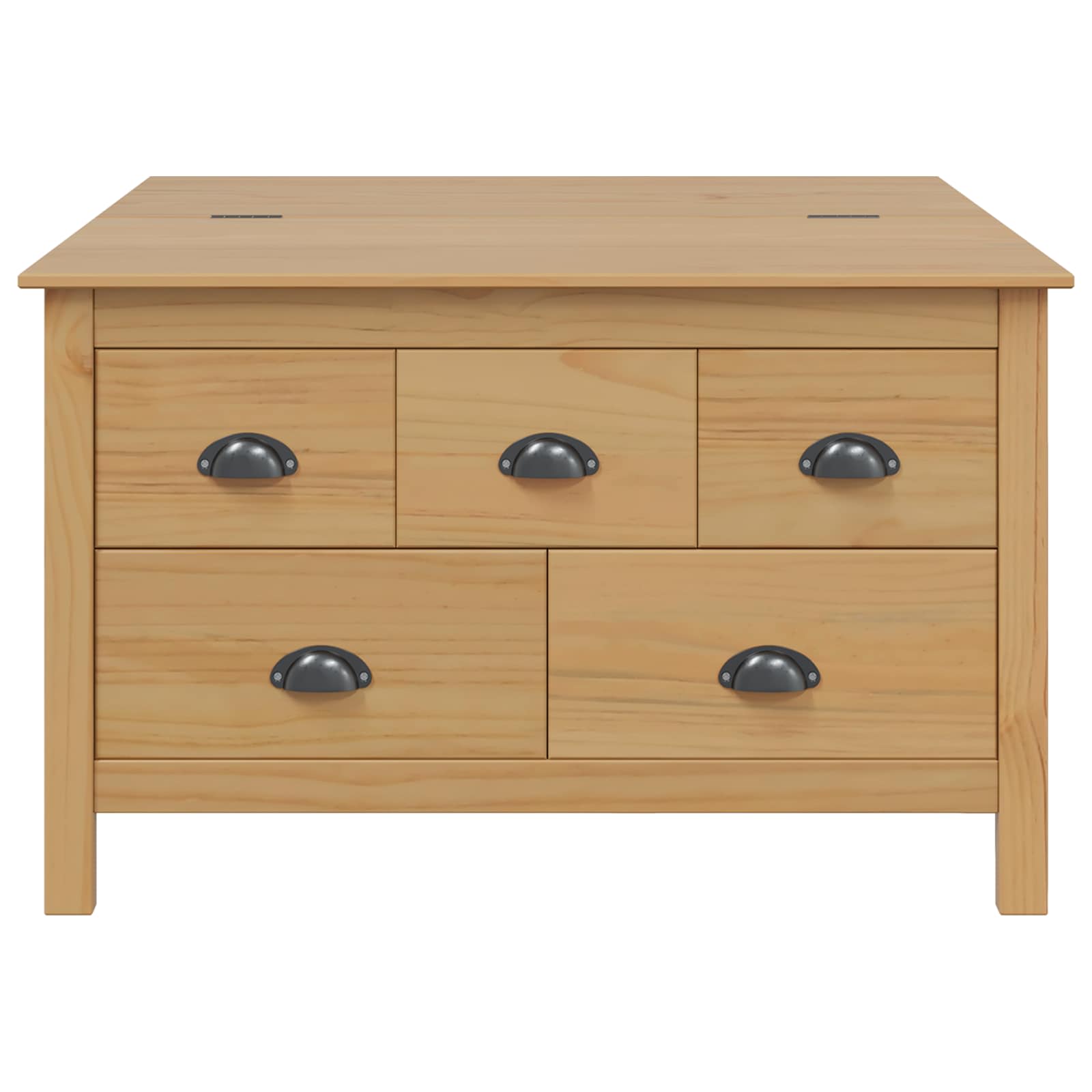 Table basse Marron miel 79,5 x 79,5 x 49 cm Bois de Pin Massif - XIOS