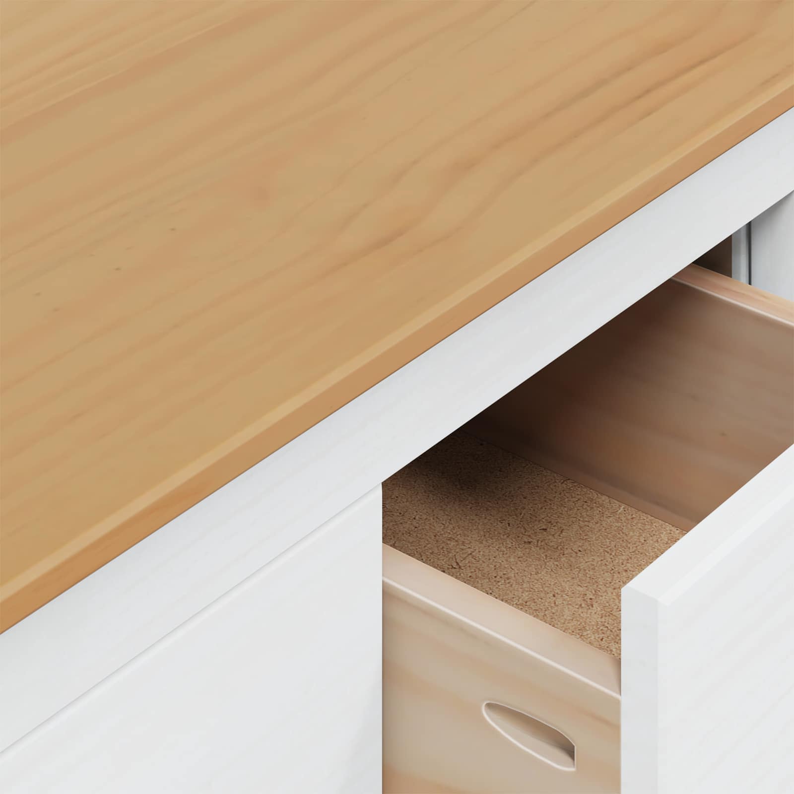 Table basse HILL Blanc et marron miel 79,5 x 79,5 x 49 cm