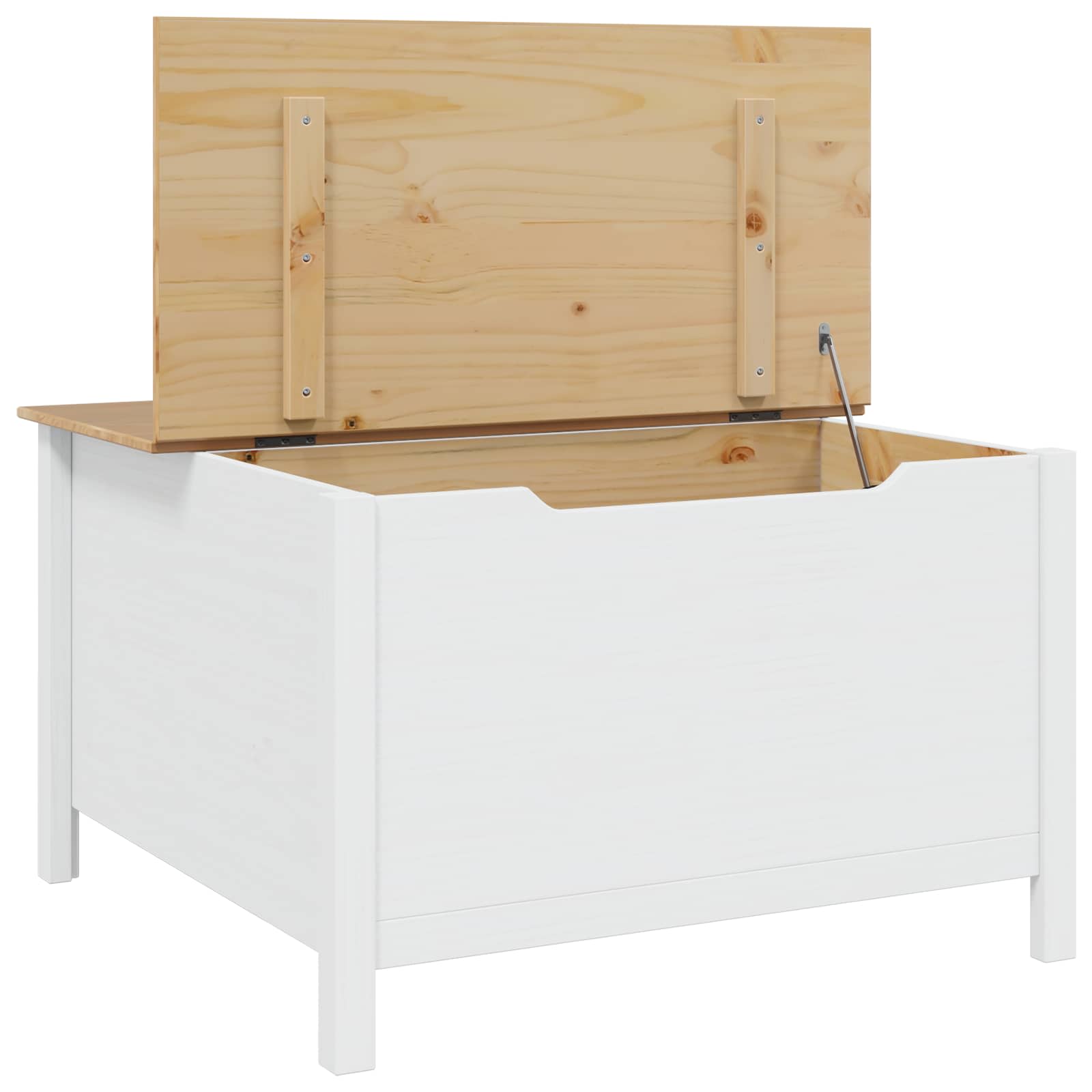Table basse HILL Blanc et marron miel 79,5 x 79,5 x 49 cm