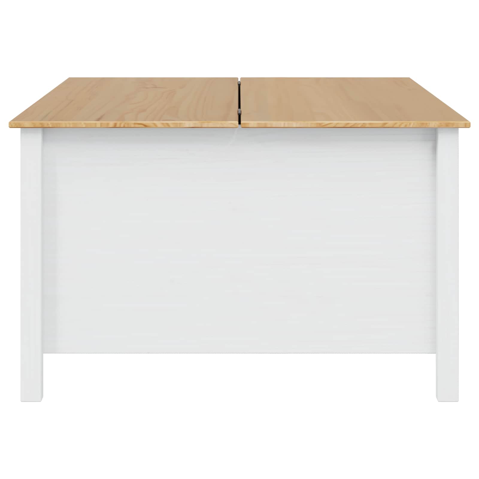 Table basse HILL Blanc et marron miel 79,5 x 79,5 x 49 cm