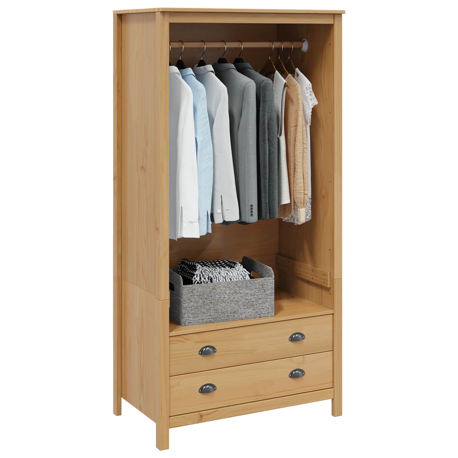 Armoire HILL Marron miel 84 x 50 x 170 cm Pin massif - XIOS