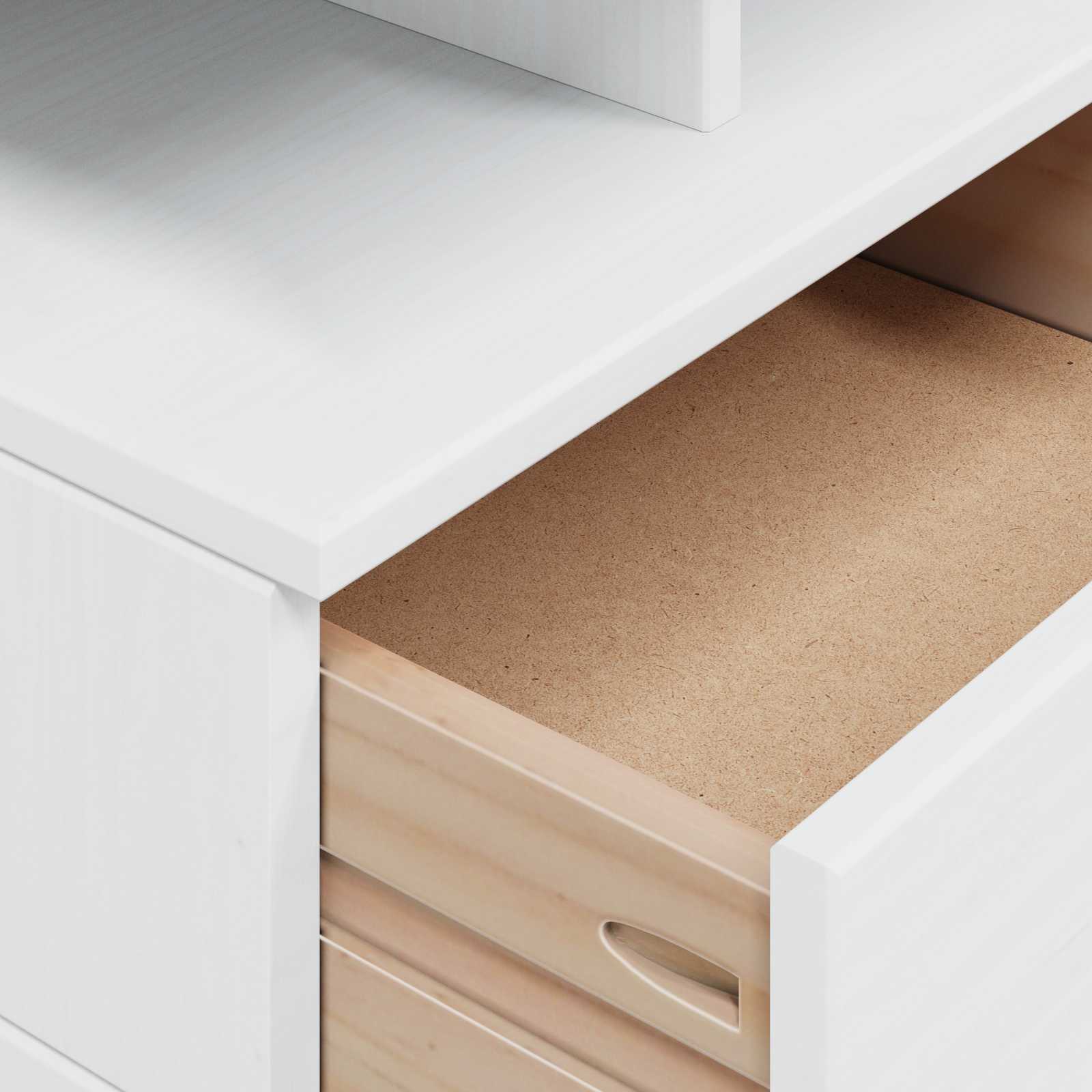Cabinet de chevet Blanc 40 x 31 x 27 cm Bois de Pin Massif - XIOS