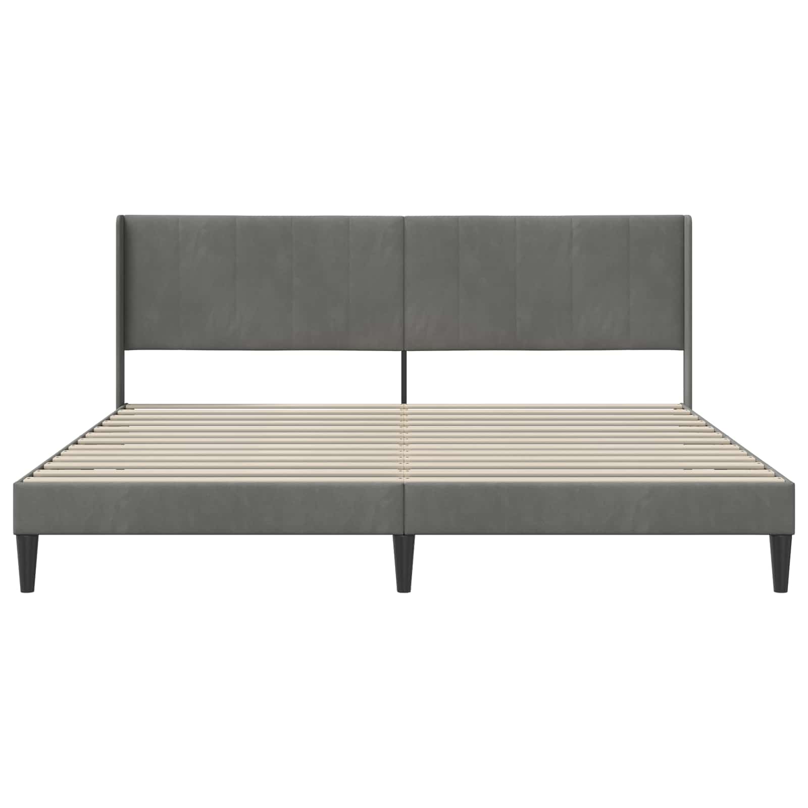 Cadre de lit avec tête de lit Gris foncé 180 x 200 cm Velours - XIOS
