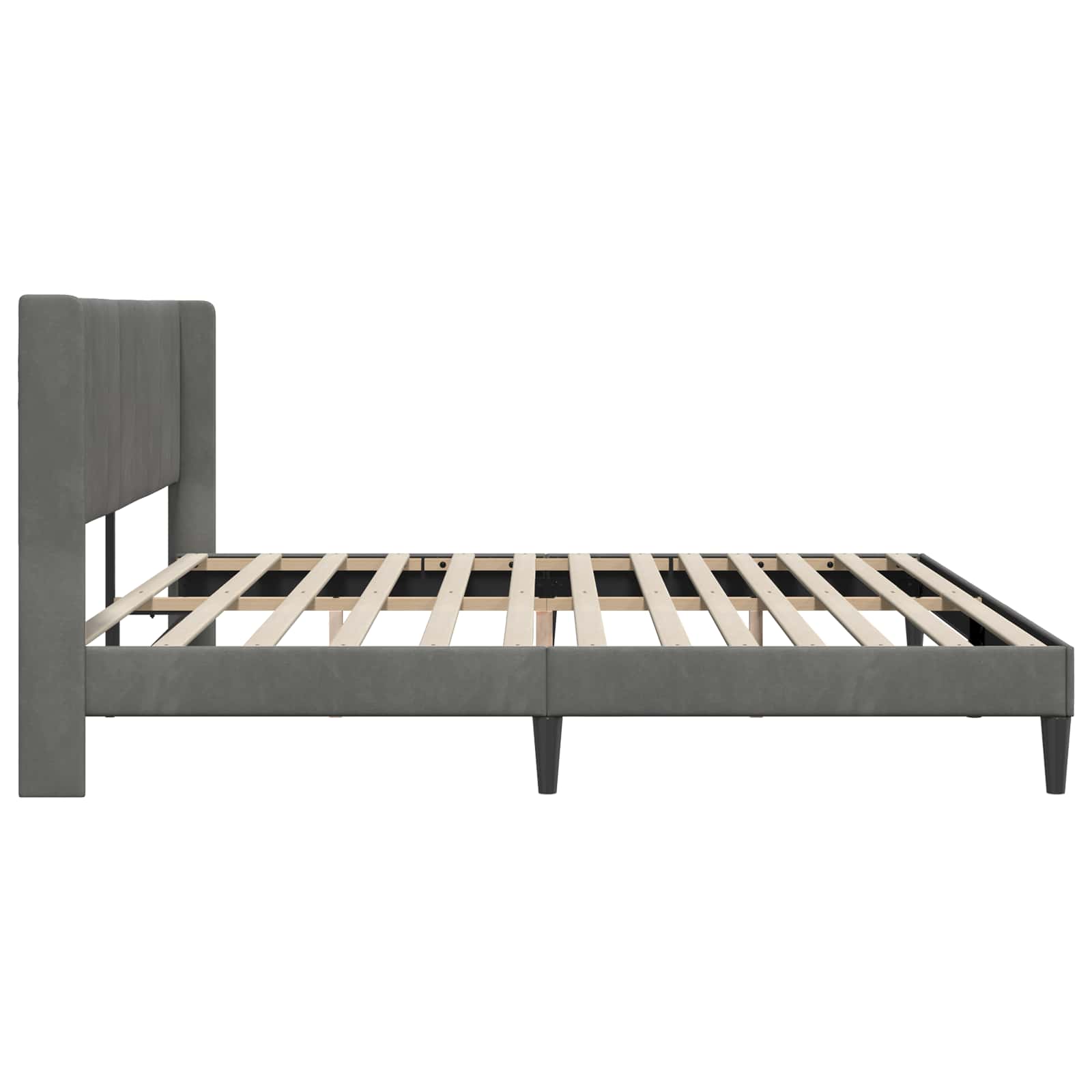 Cadre de lit avec tête de lit Gris foncé 180 x 200 cm Velours - XIOS
