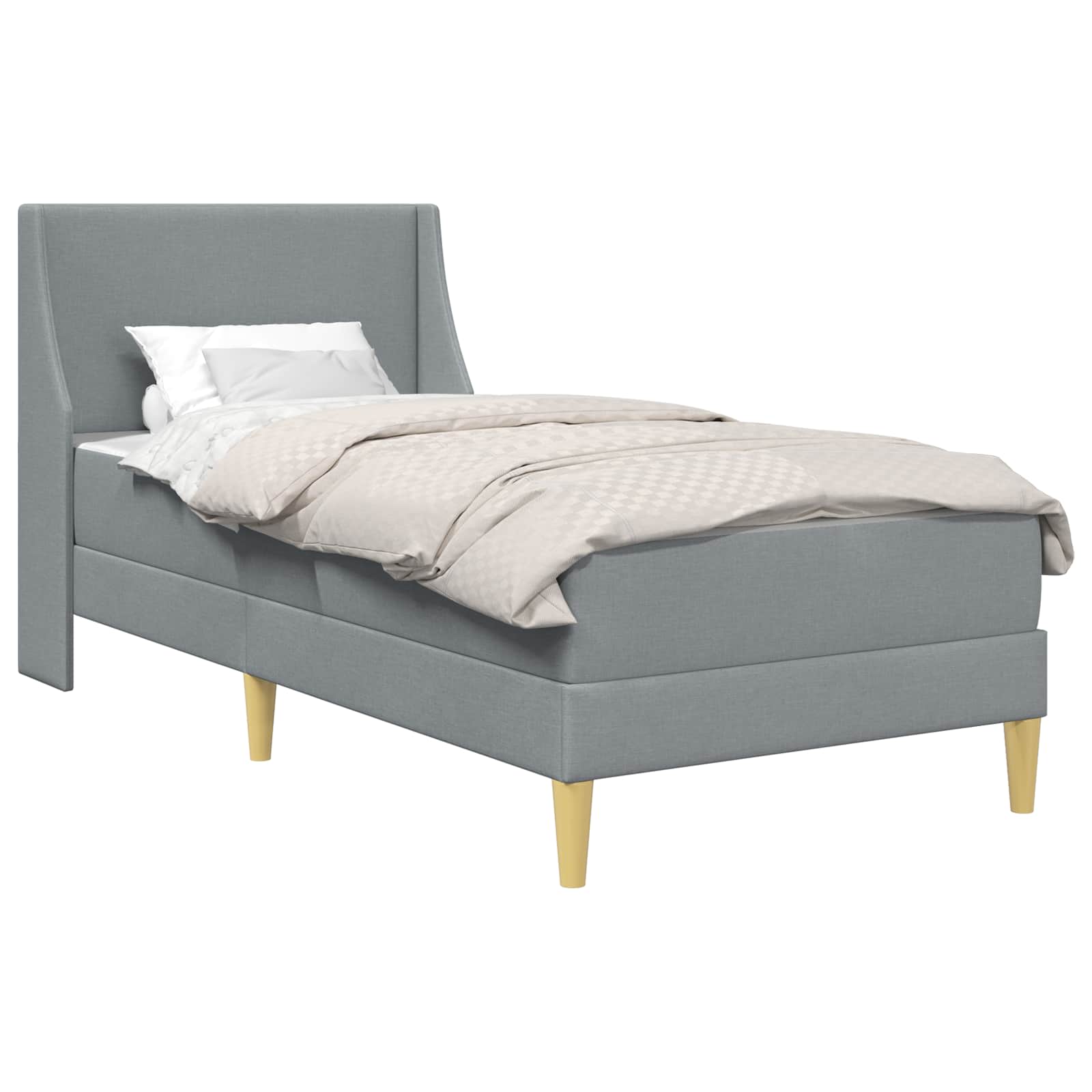 Cadre de lit avec matelas Gris clair 80x 200 cm Polyester - XIOS