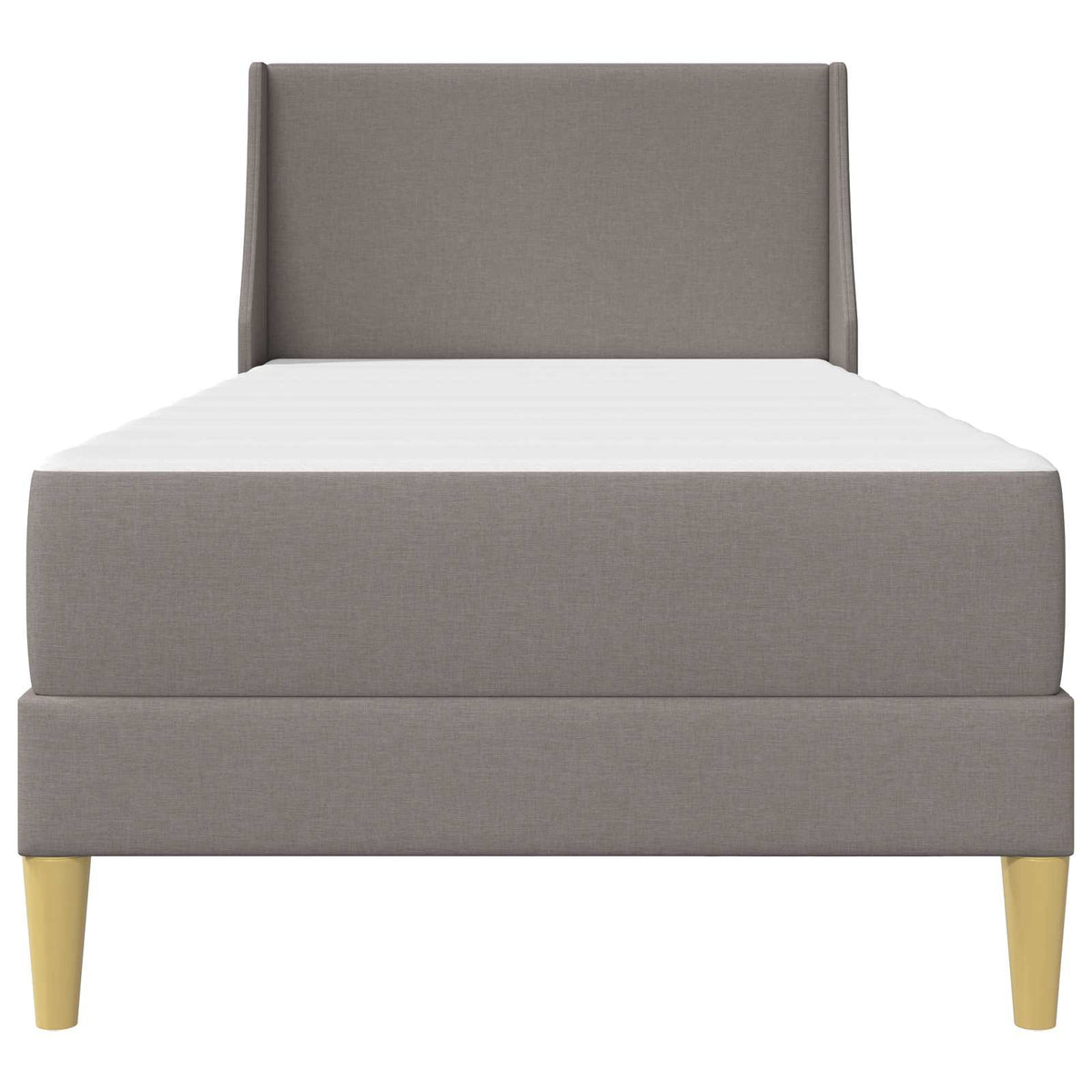 Cadre de lit avec matelas Taupe 90 x 200 cm Polyester