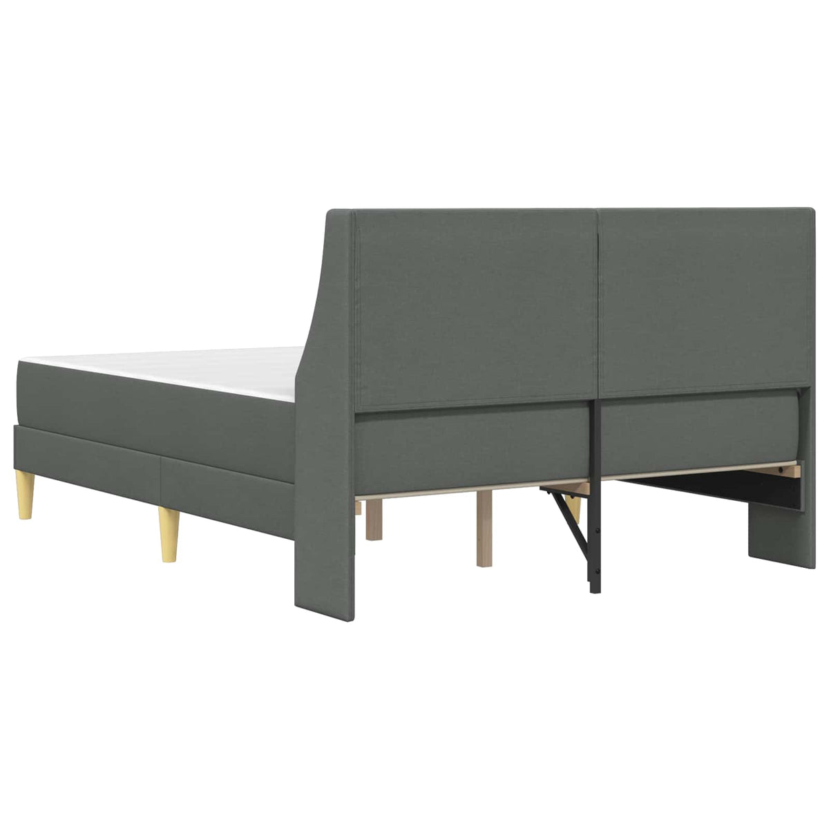 Cadre de lit avec matelas Gris foncé 120 x 190 cm Polyester