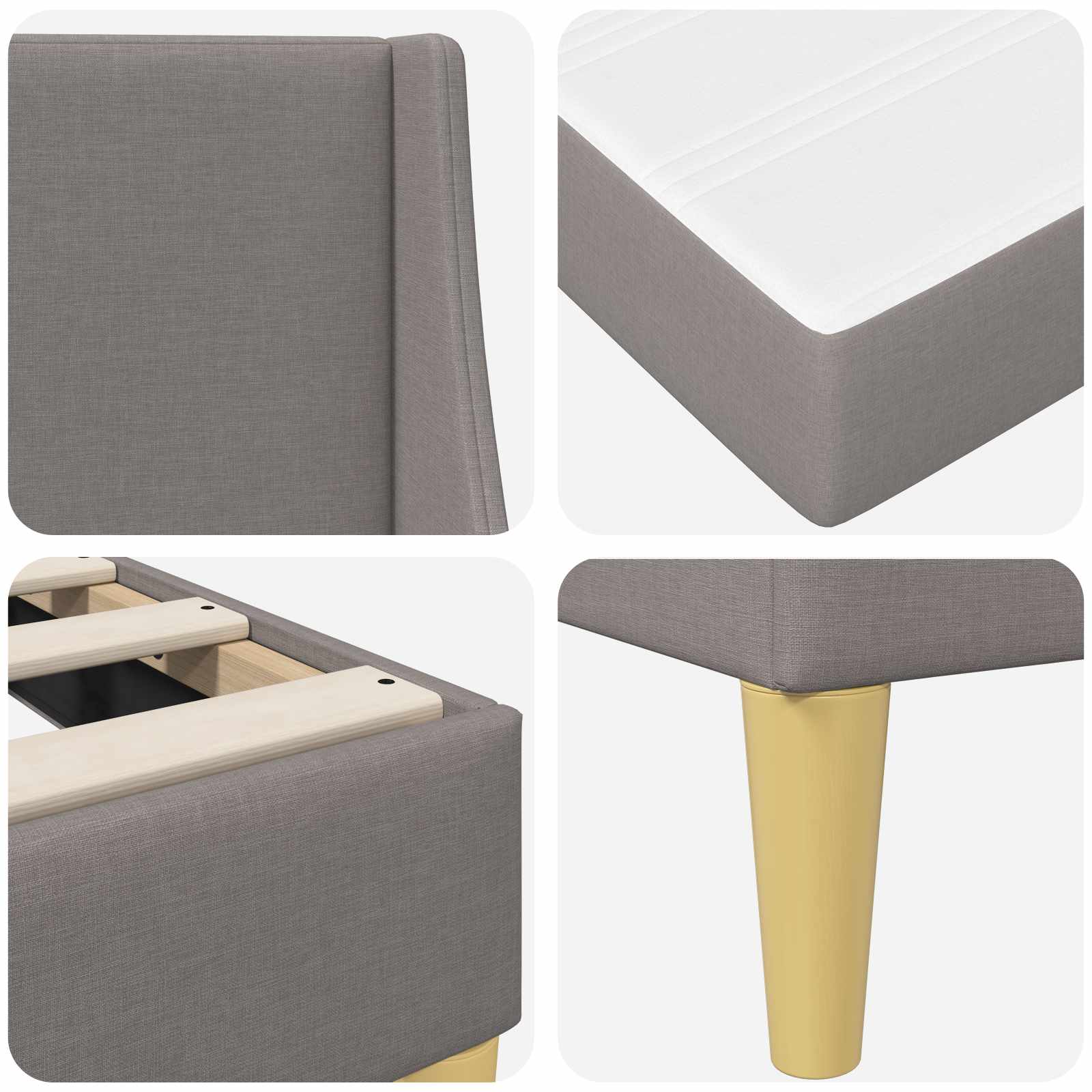 Cadre de lit avec matelas avec tête de lit Polyester - XIOS