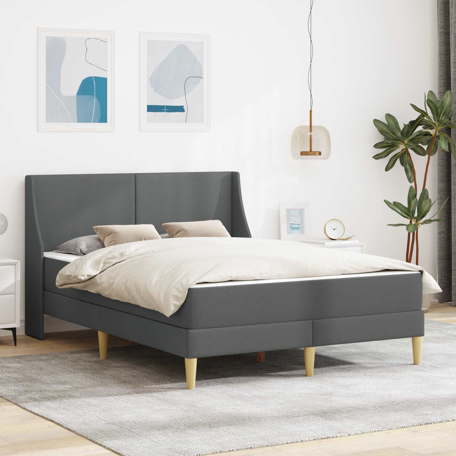 Cadre de lit avec matelas avec tête de lit Polyester - XIOS