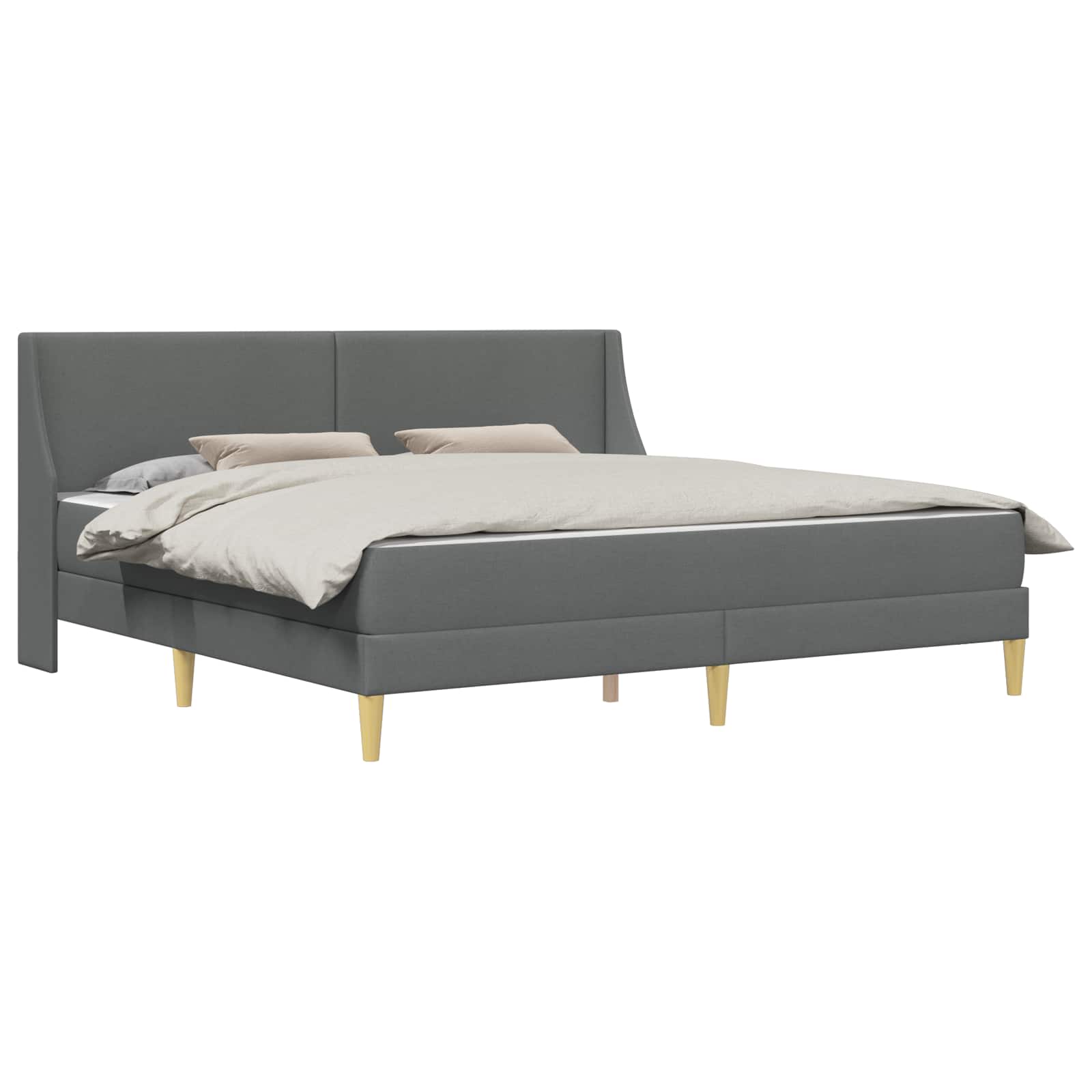 Cadre de lit avec matelas Gris foncé 180 x 200 cm Polyester - XIOS