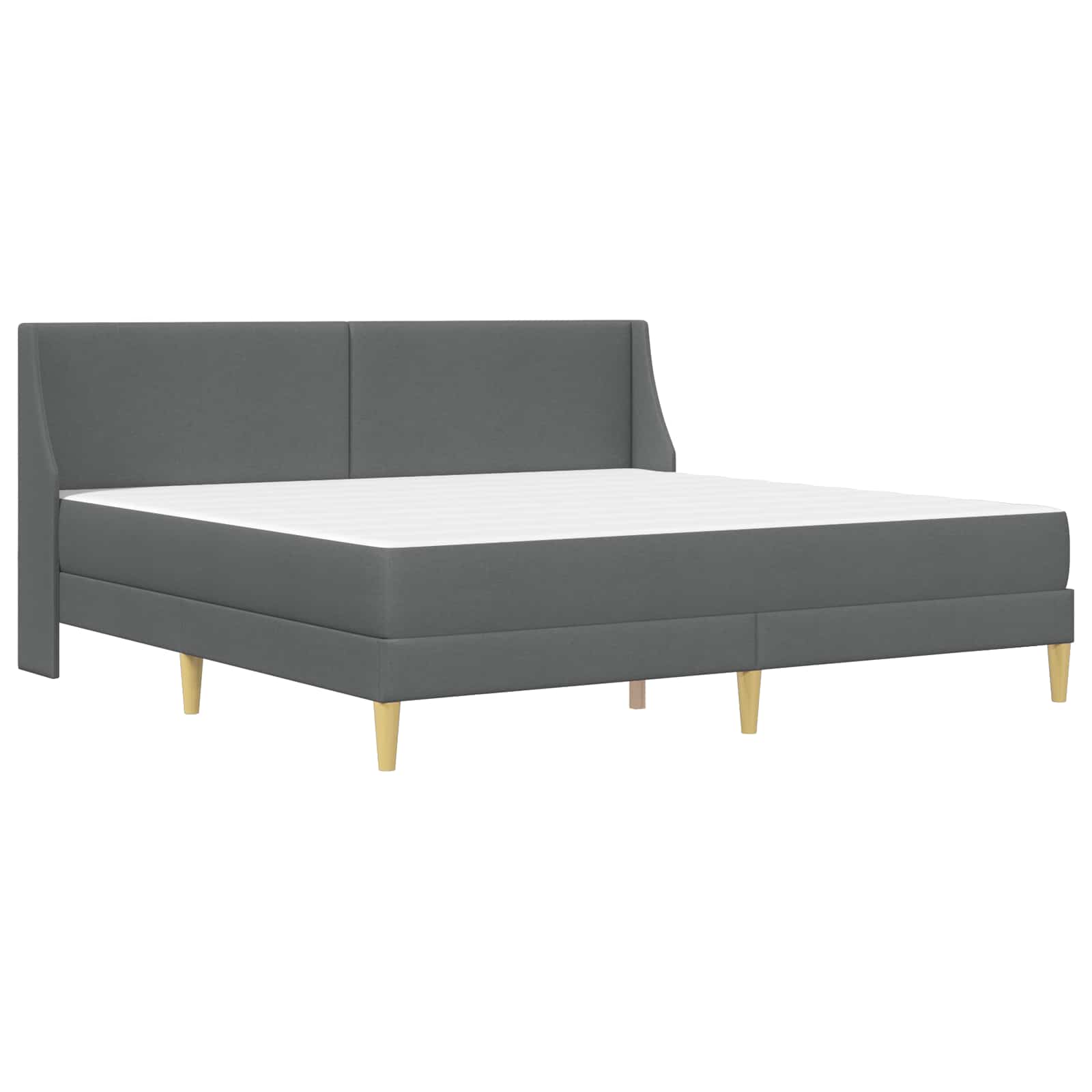 Cadre de lit avec matelas Gris foncé 180 x 200 cm Polyester - XIOS