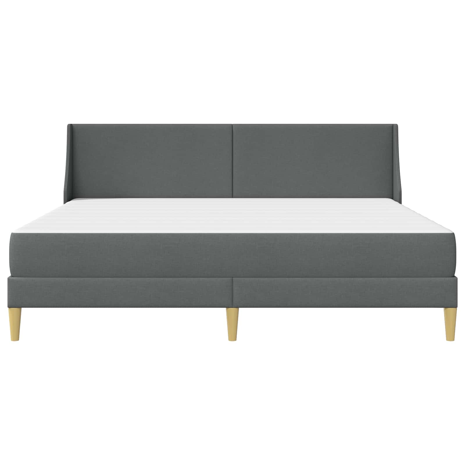Cadre de lit avec matelas Gris foncé 180 x 200 cm Polyester - XIOS