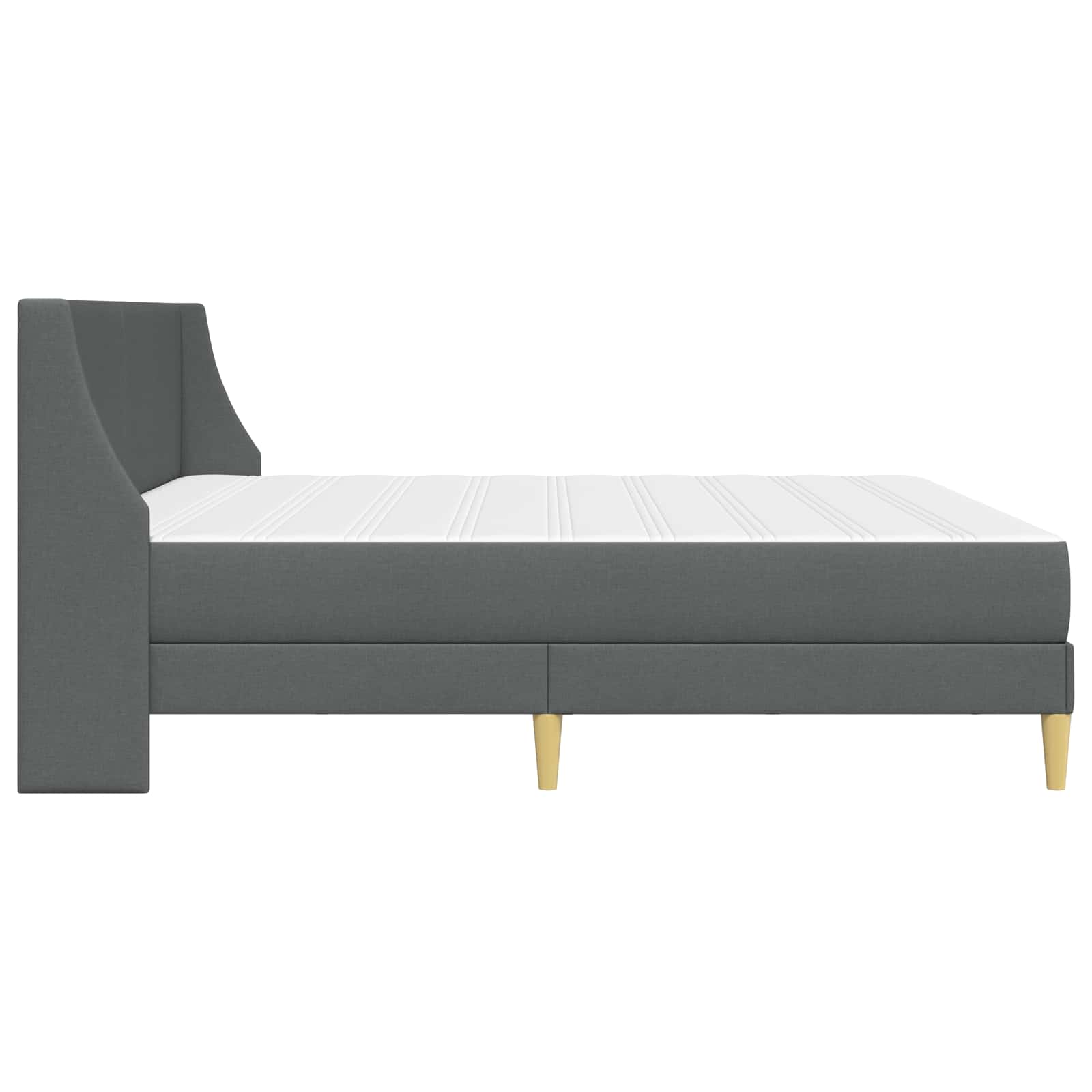 Cadre de lit avec matelas Gris foncé 180 x 200 cm Polyester - XIOS