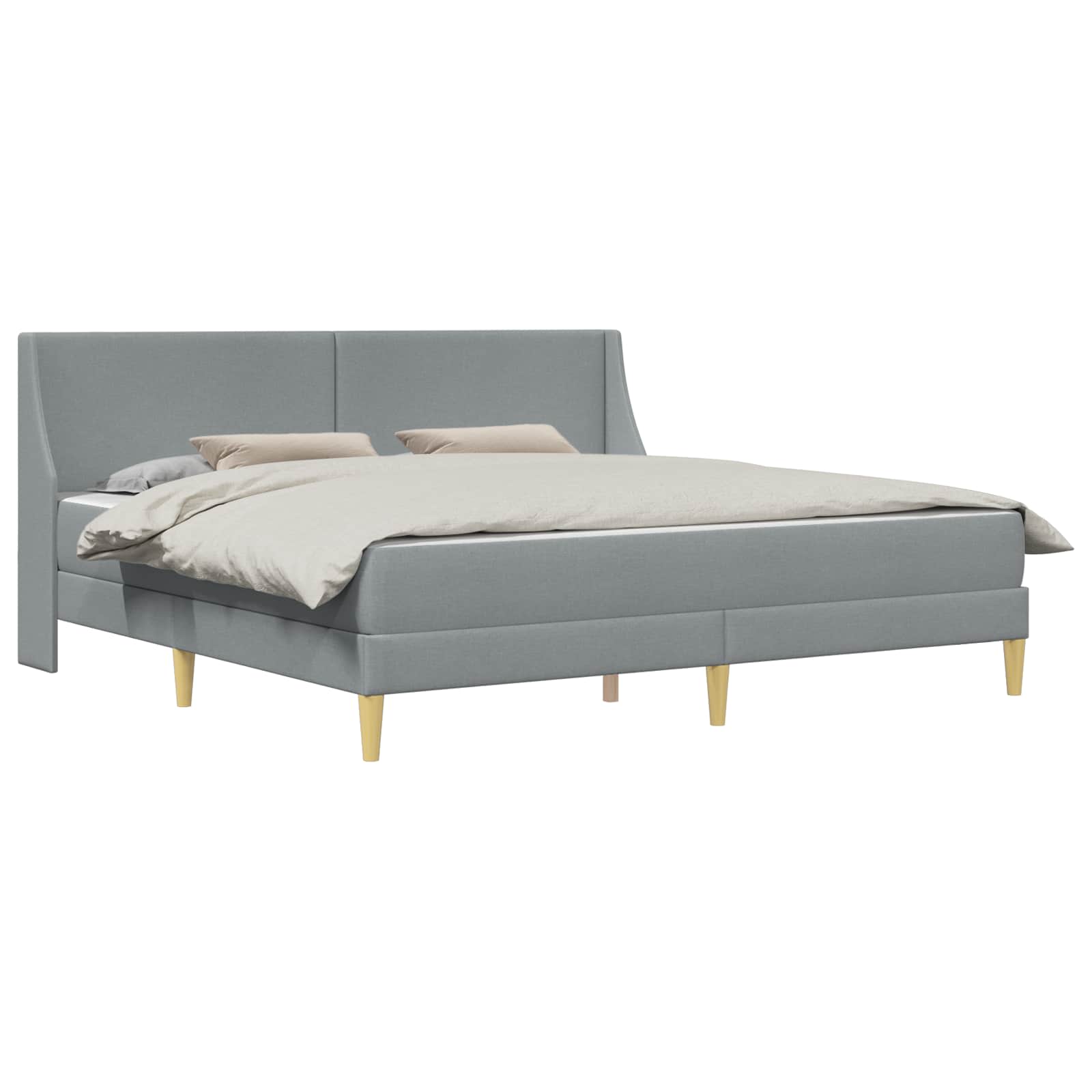 Cadre de lit avec matelas Gris clair 200 x 200 cm Polyester - XIOS