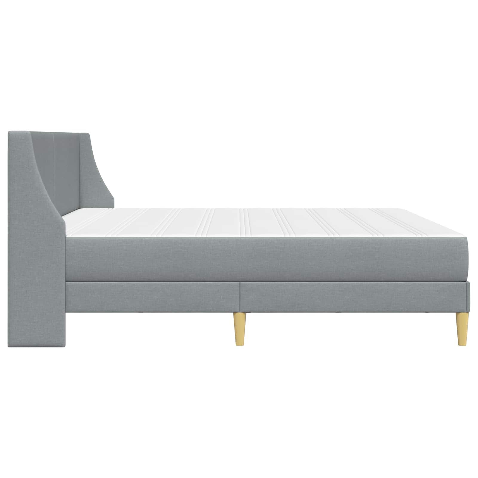 Cadre de lit avec matelas Gris clair 200 x 200 cm Polyester - XIOS