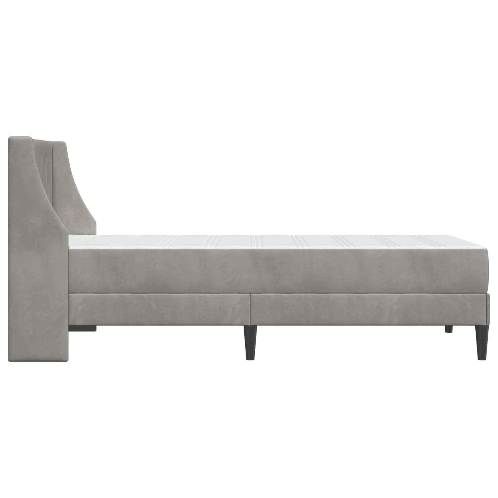 Cadre de lit avec matelas Gris clair 80 x 200 cm Velours - XIOS