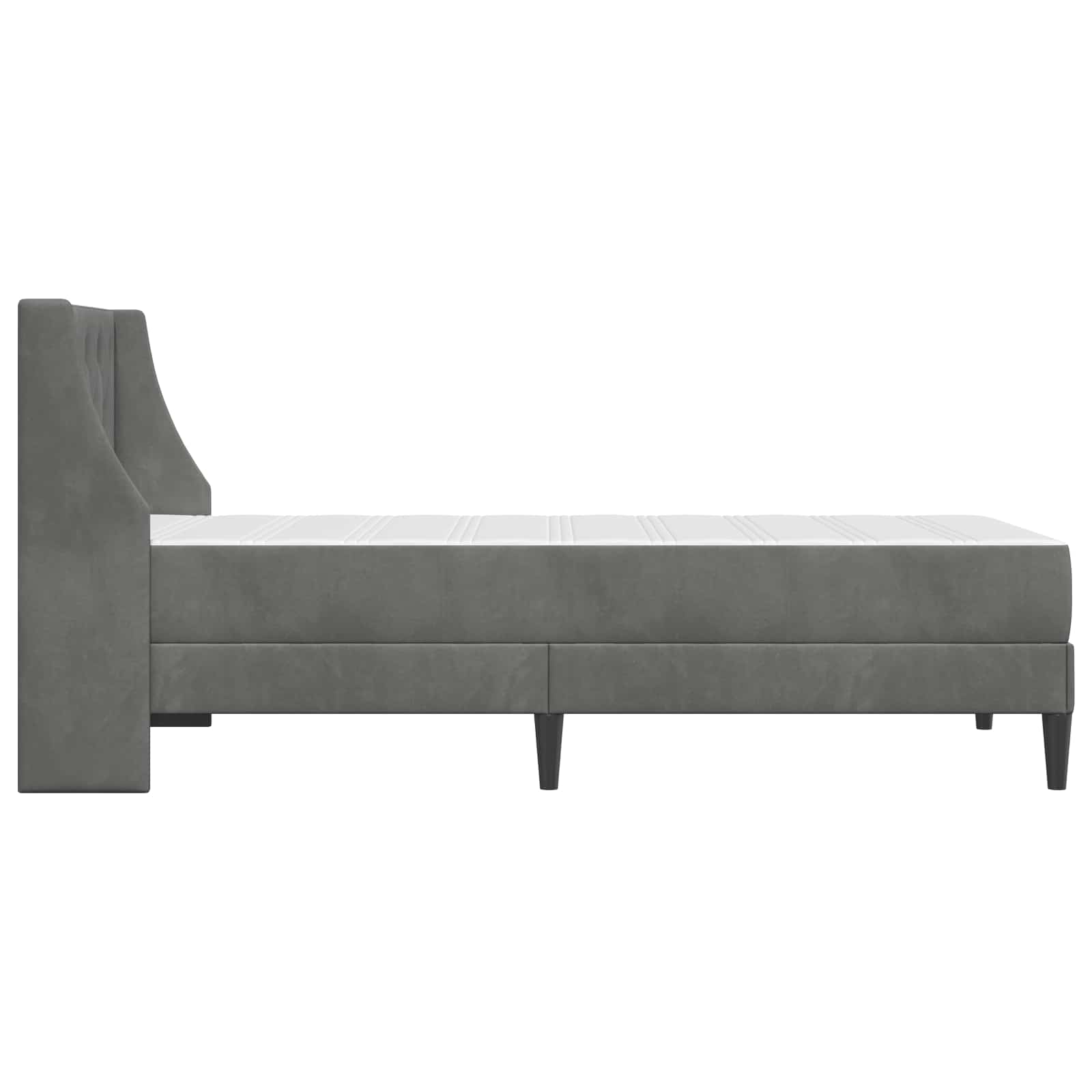 Cadre de lit avec matelas Gris foncé 80 x 200 cm Velours - XIOS