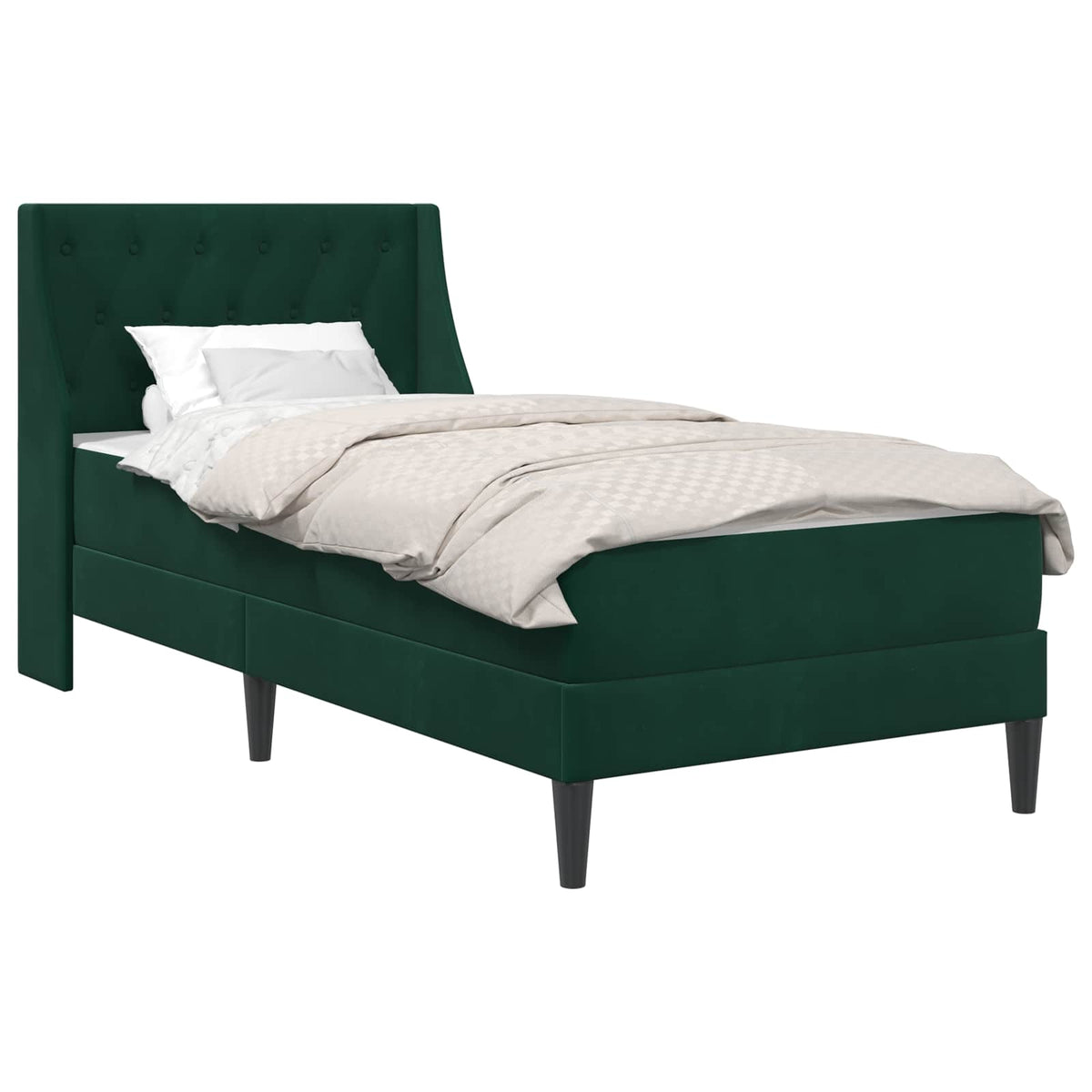 Cadre de lit avec matelas Vert foncé 80 x 200 cm Velours - XIOS