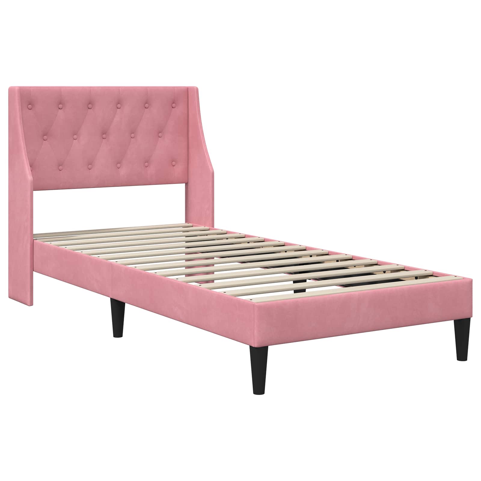 Cadre de lit avec matelas Montage mural 2 pcs Rose Velours - XIOS