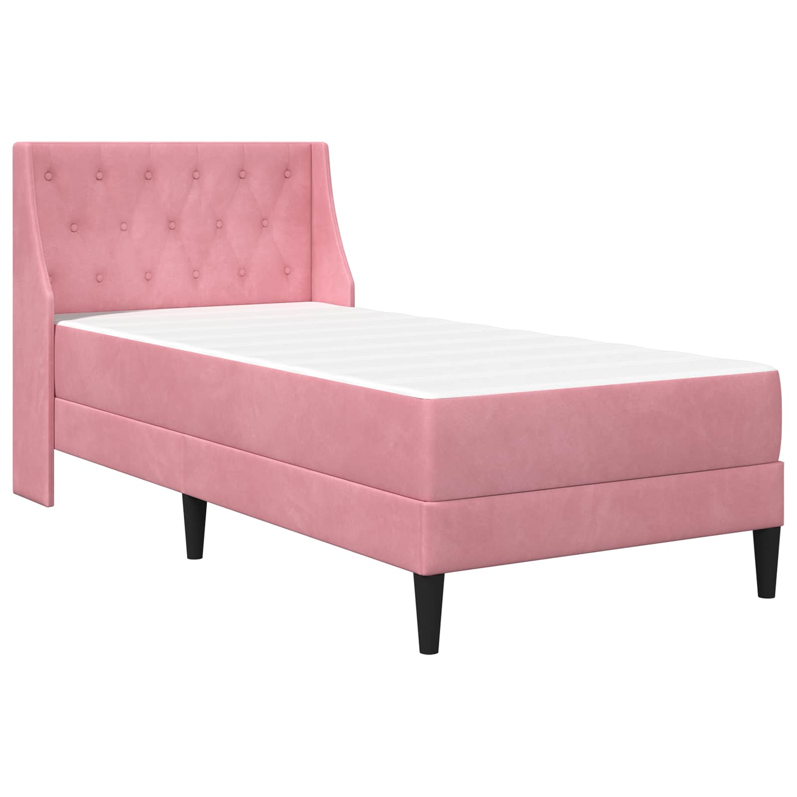 Cadre de lit avec matelas avec matelas Rose 80 x 200 cm Velours