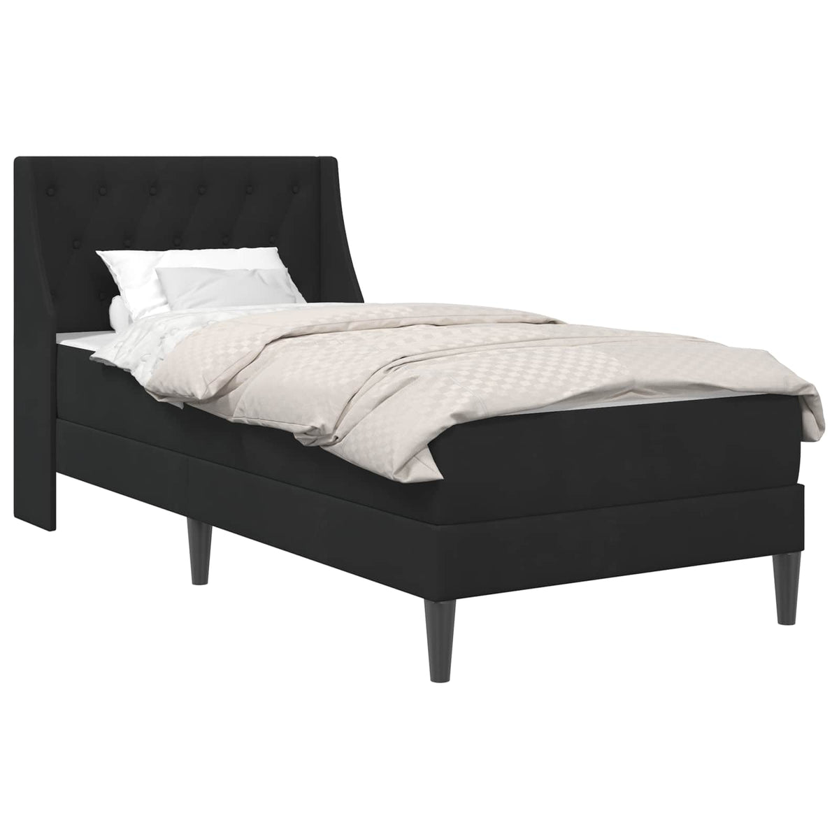 Cadre de lit avec matelas avec matelas Noir 80 x 200 cm Velours - XIOS